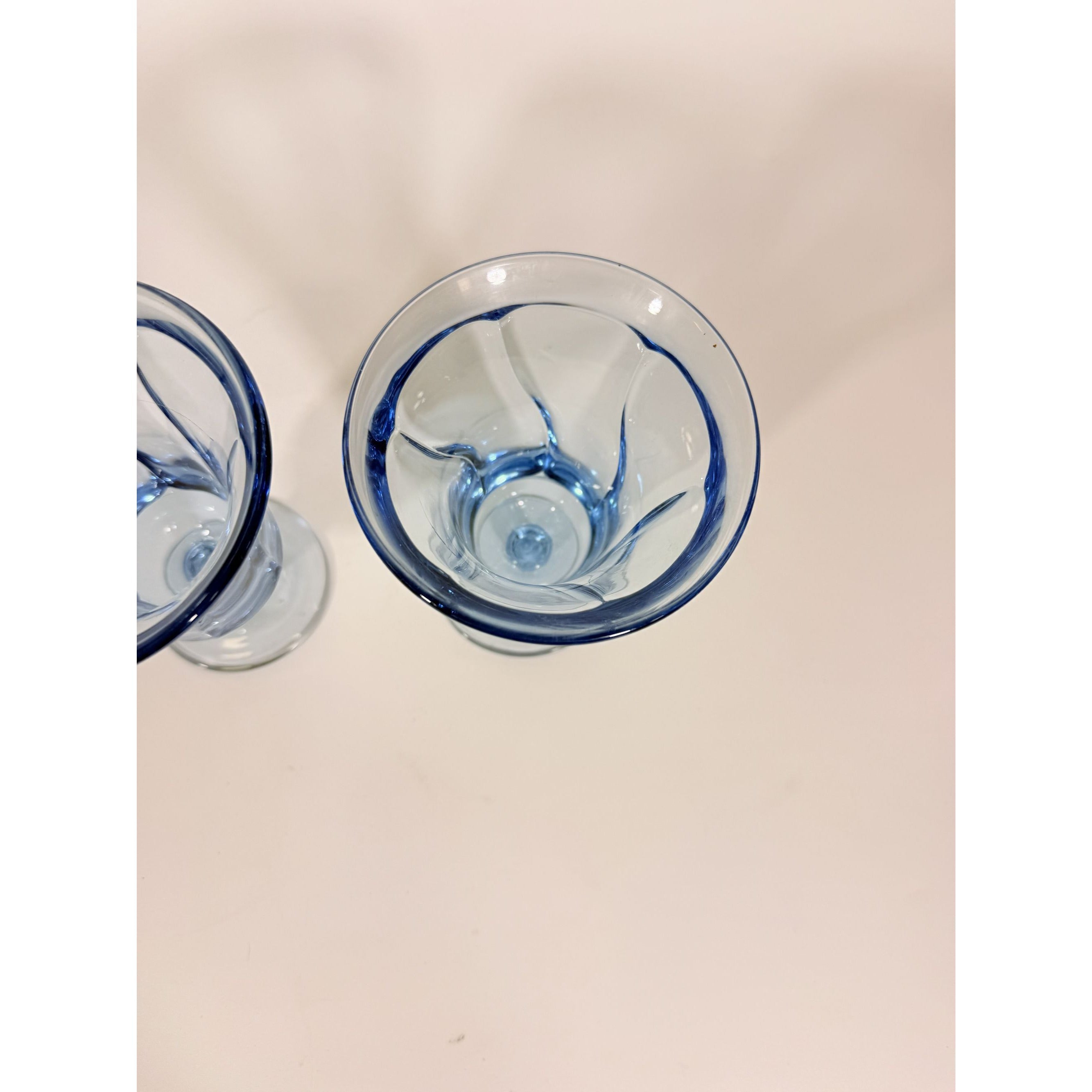 Ice Tea Goblets Set 2 Fostoria Jamestown Light Iced Blue Swirl Vintage Glassware Replacement Discontinued Steware Glasses