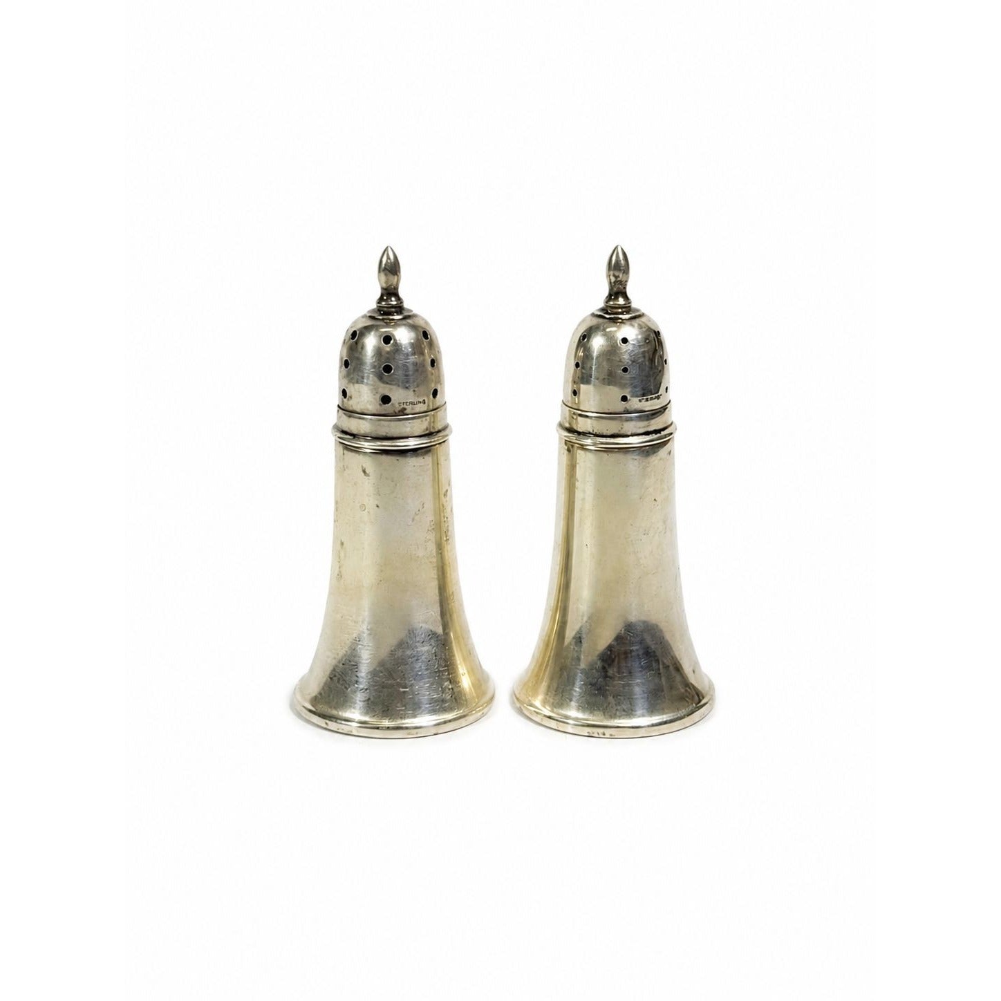 Weighted Sterling Silver Crown Salt & Pepper Shakers set 68 g