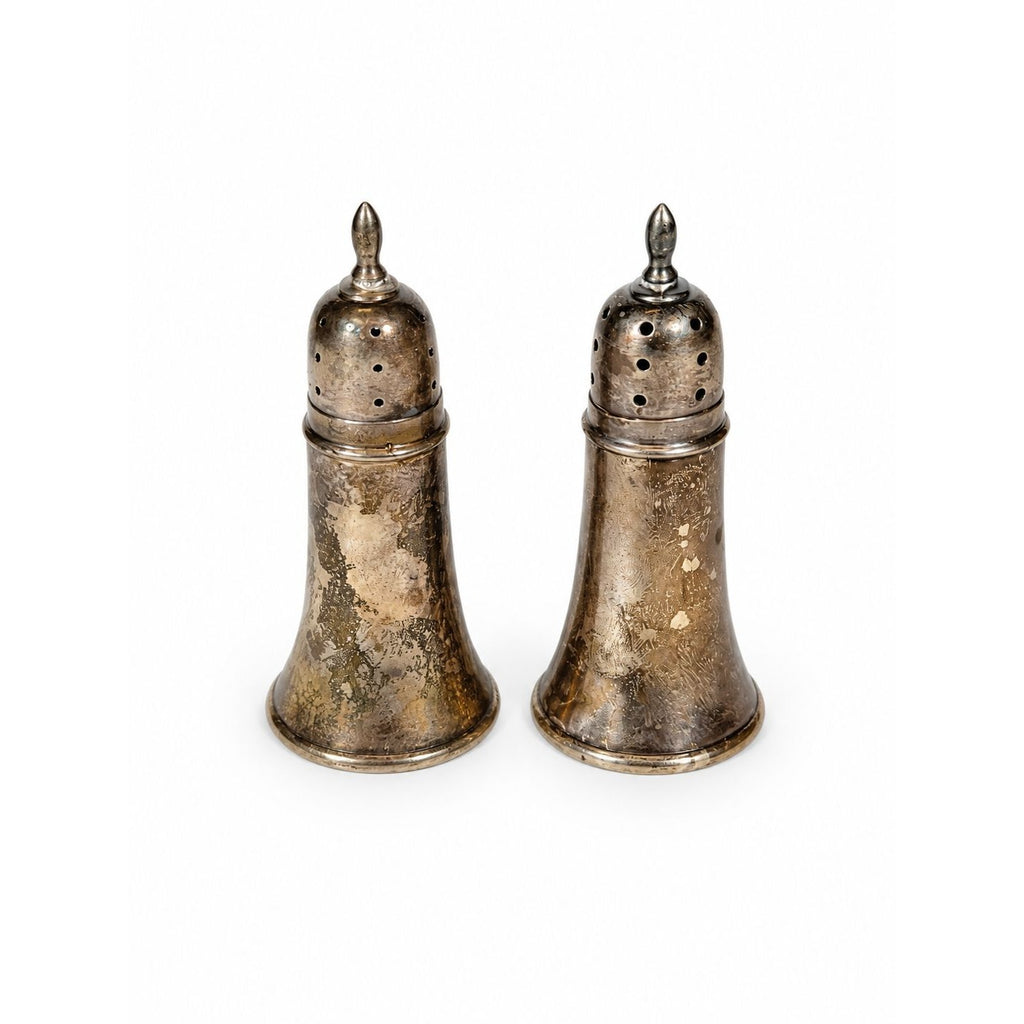 Weighted Sterling Silver Crown Salt & Pepper Shakers set 68 g
