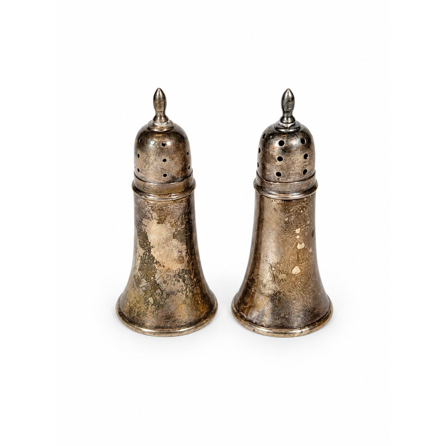 Weighted Sterling Silver Crown Salt & Pepper Shakers set 68 g
