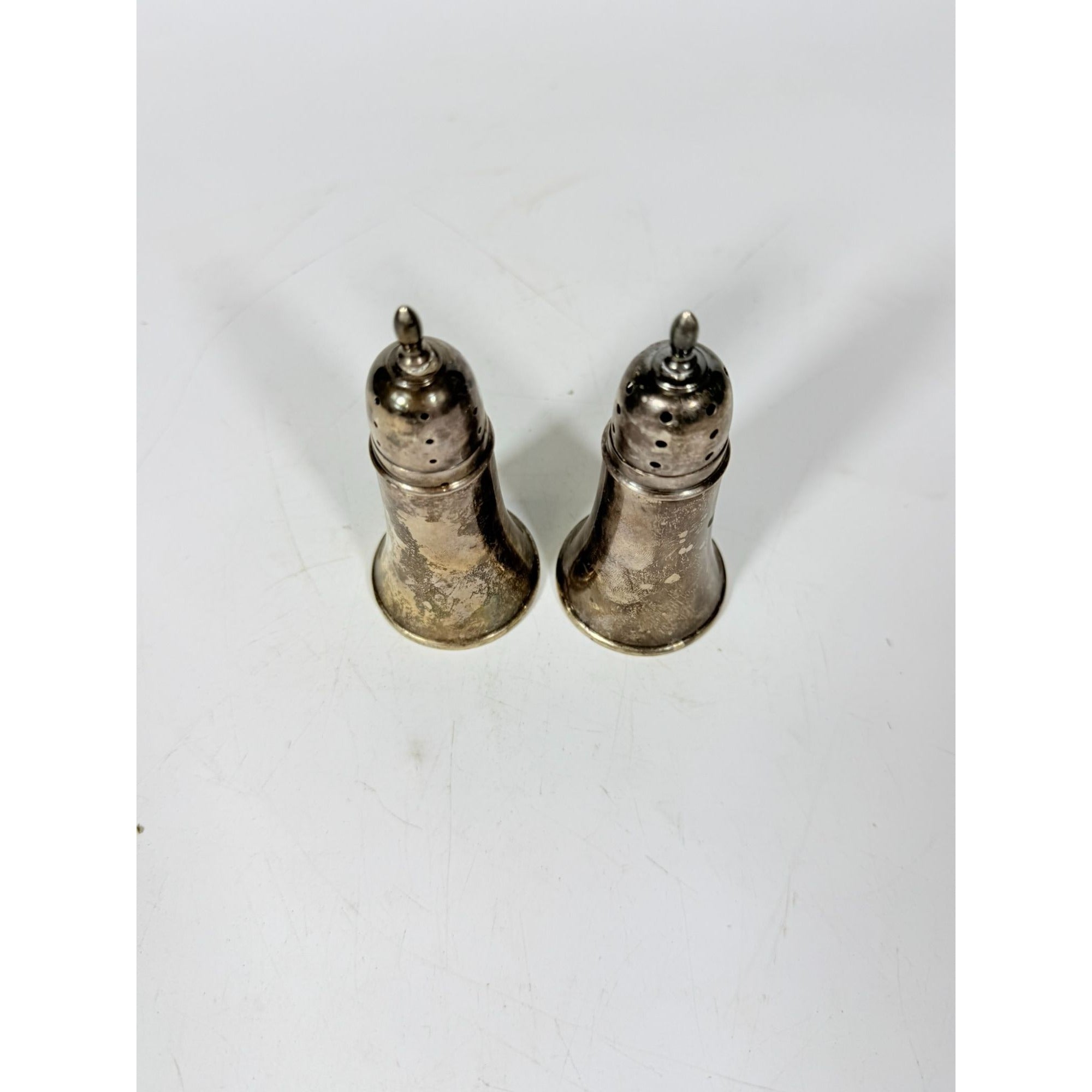 Weighted Sterling Silver Crown Salt & Pepper Shakers set 68 g