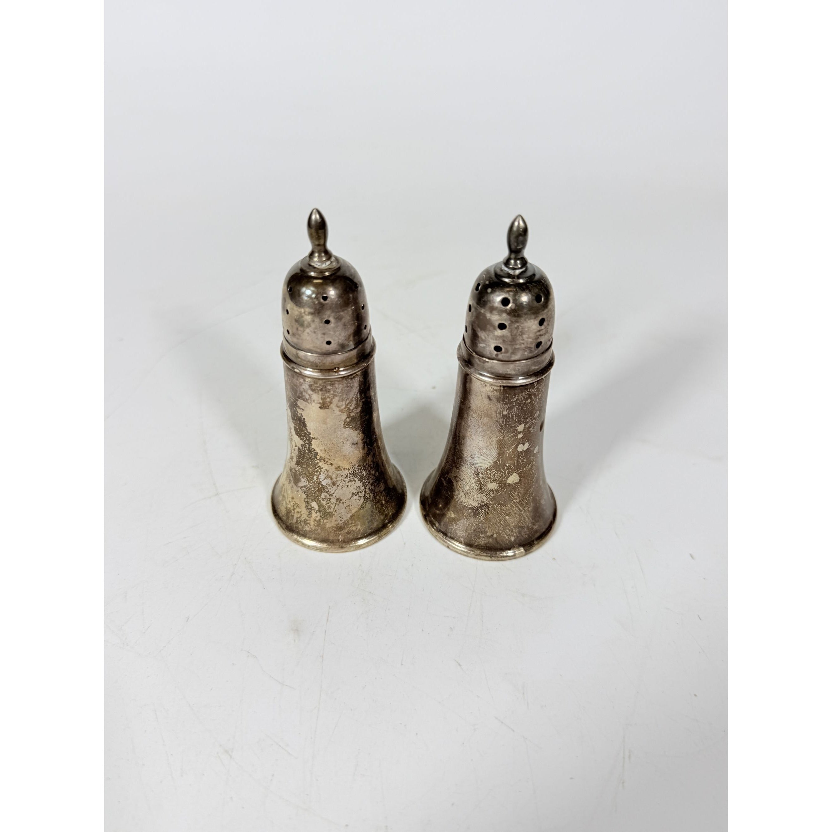 Weighted Sterling Silver Crown Salt & Pepper Shakers set 68 g