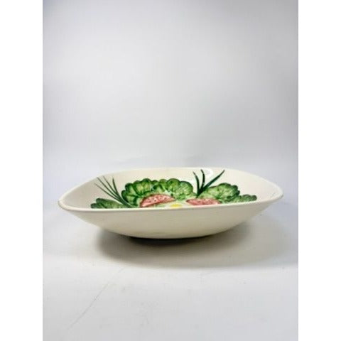Large Salad Bowl Serving Dish Los Angeles Pottery Hand Painted Mid Century Vegetables Lettuce Tomatoes Onions Olives Replacement China