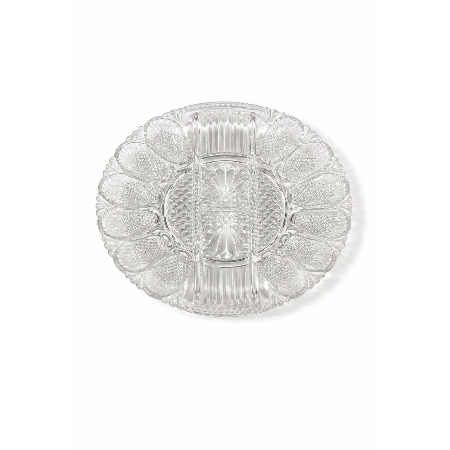 Deviled Egg Relish Platter Tray Server LE Smith Heritage Pressed Glass Vintage Serving Party Replacement Glassware Plate Wedding Gift
