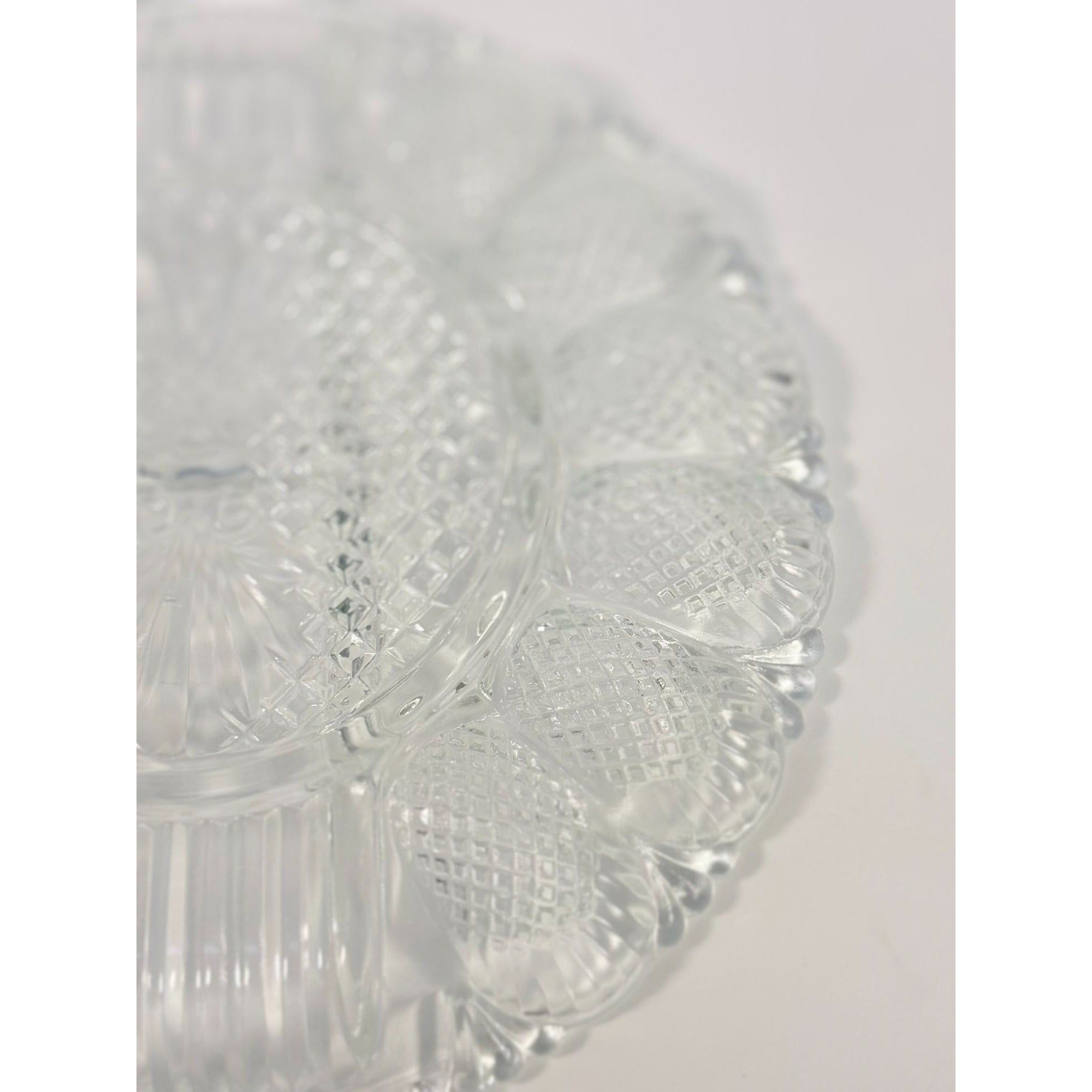 Deviled Egg Relish Platter Tray Server LE Smith Heritage Pressed Glass Vintage Serving Party Replacement Glassware Plate Wedding Gift
