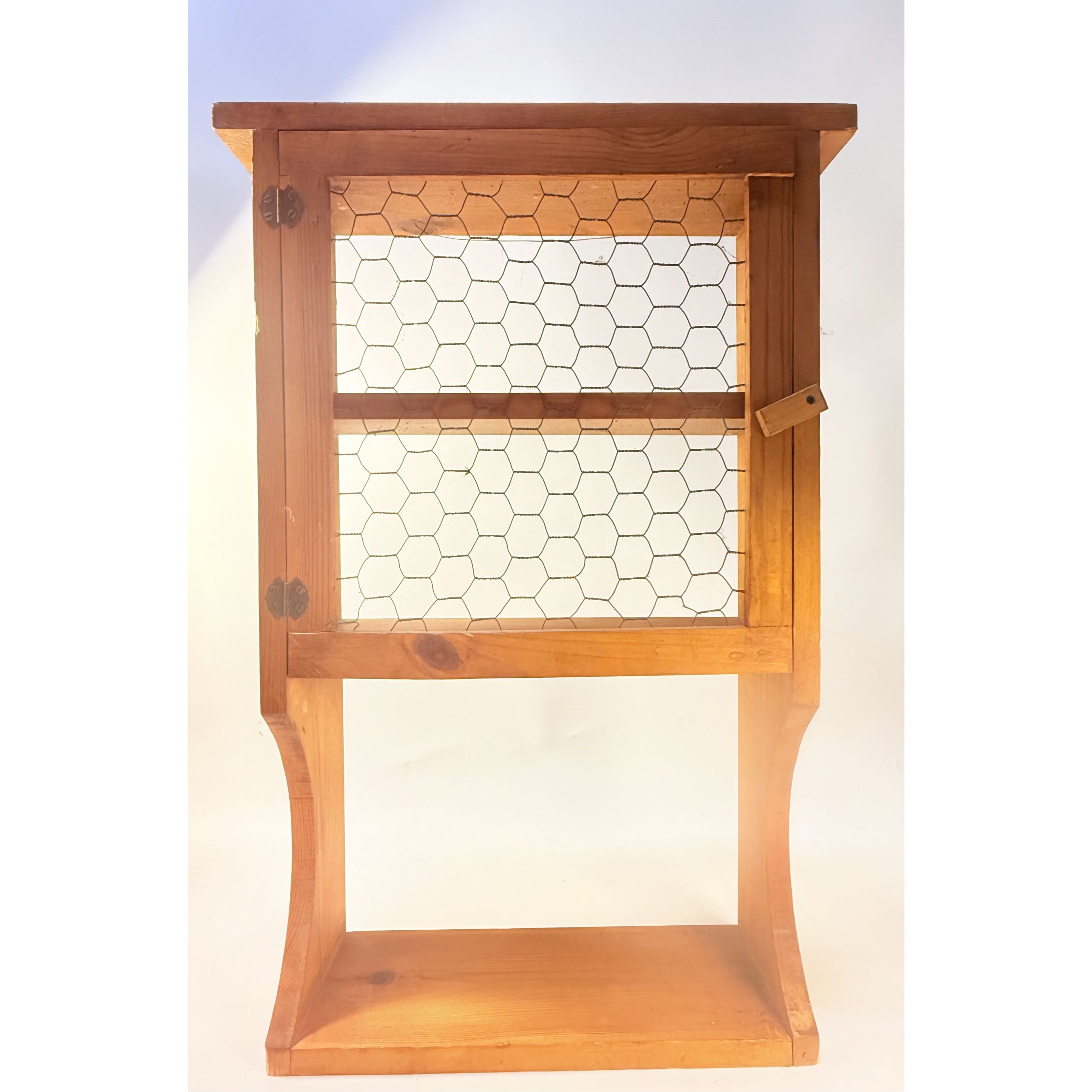 Rustic Wood Wall Mount Cabinet Shelf | Vintage Wooden Chicken Wire Cabinet | Bathroom Kitchen Storage Knick Knacks | Farmhouse Primitive
