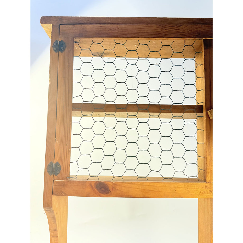 Rustic Wood Wall Mount Cabinet Shelf | Vintage Wooden Chicken Wire Cabinet | Bathroom Kitchen Storage Knick Knacks | Farmhouse Primitive