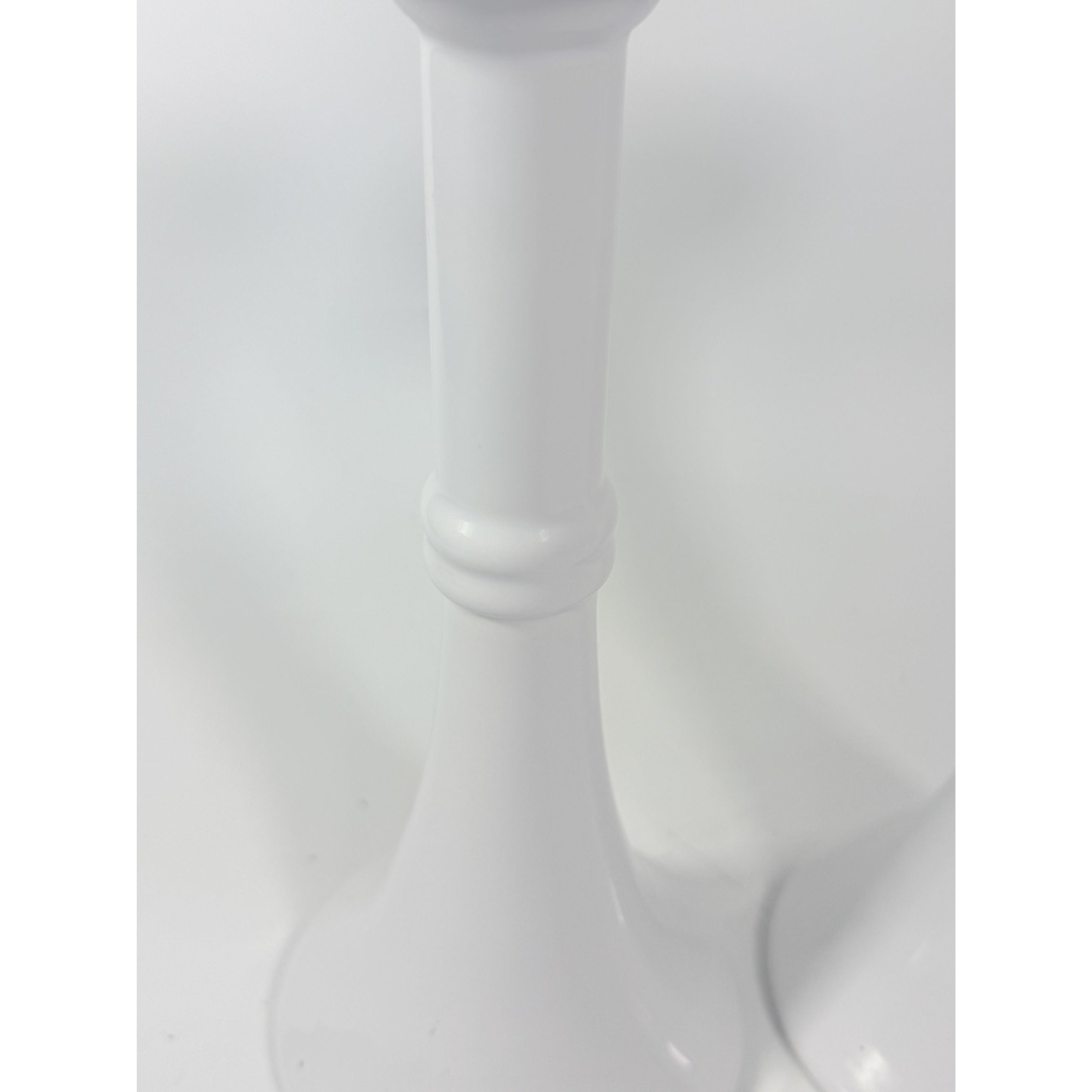 Pair Pottery Candlesticks Haegar #3266 Pilllar Candle Holder Stamped White Fluted Mid Century Vintage