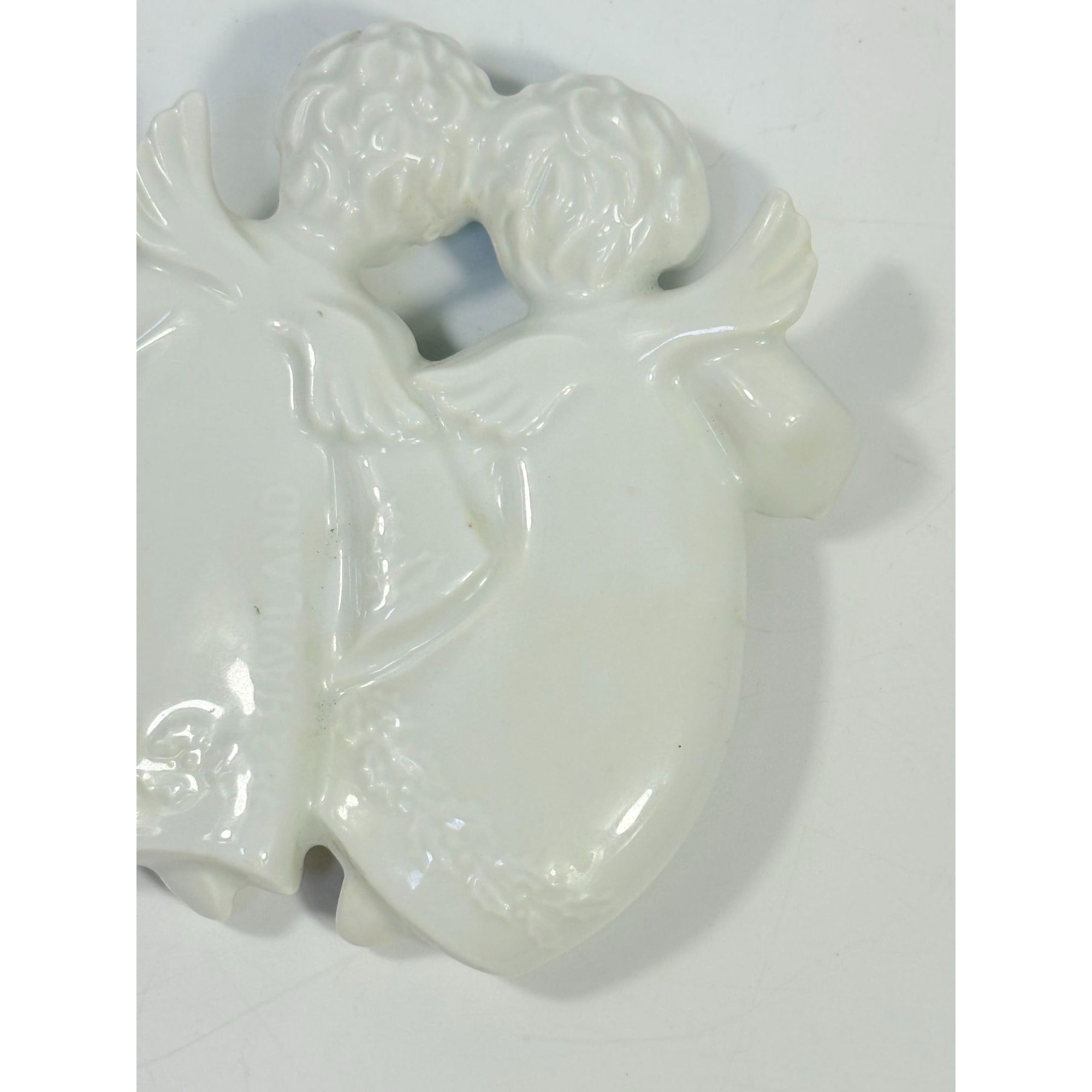 Christmas Tree Ornament Caroling Angels Haviland Limoges Signed France 1982 Artisit SIgned Vintage Poreceain Holiday Seasonal White Choir