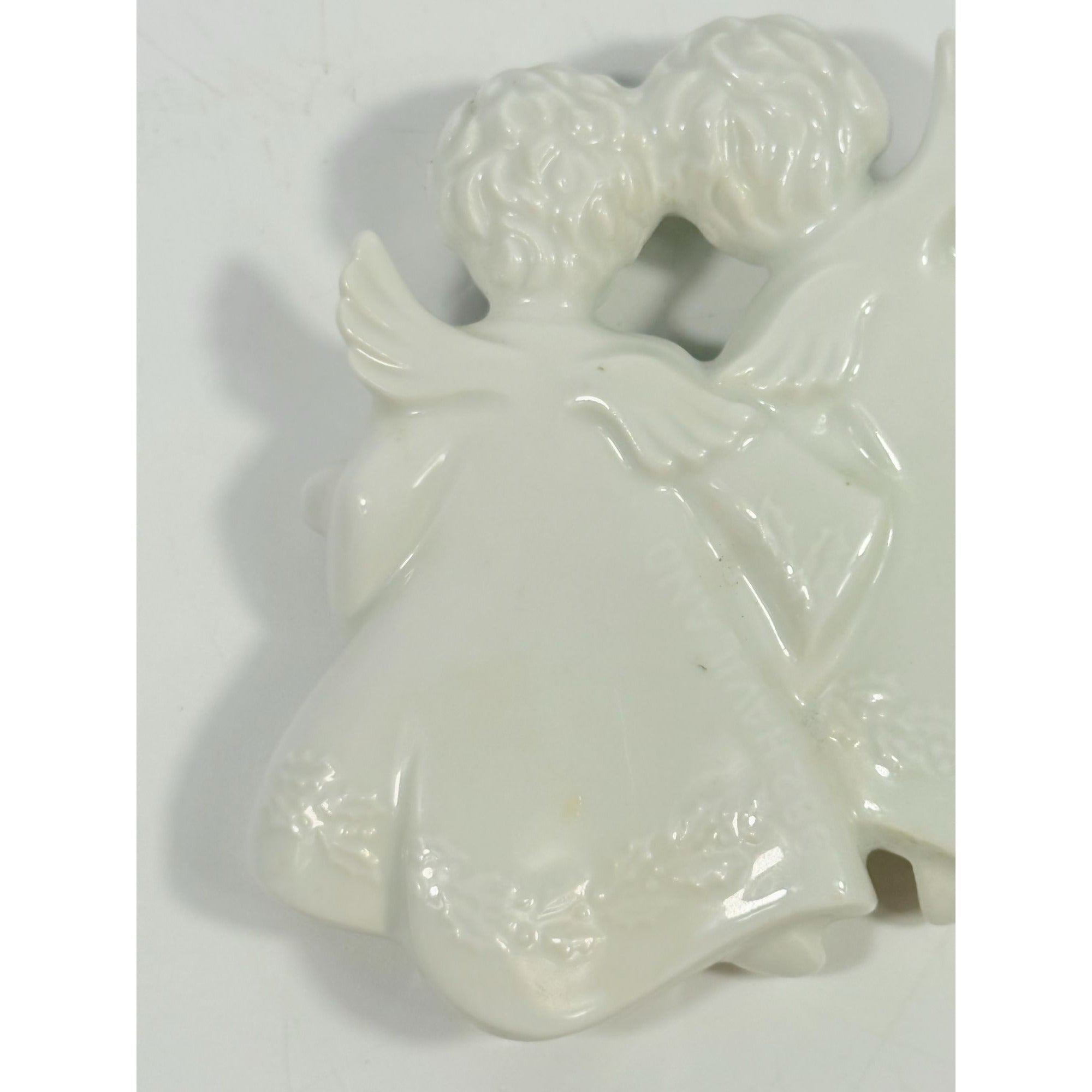 Christmas Tree Ornament Caroling Angels Haviland Limoges Signed France 1982 Artisit SIgned Vintage Poreceain Holiday Seasonal White Choir