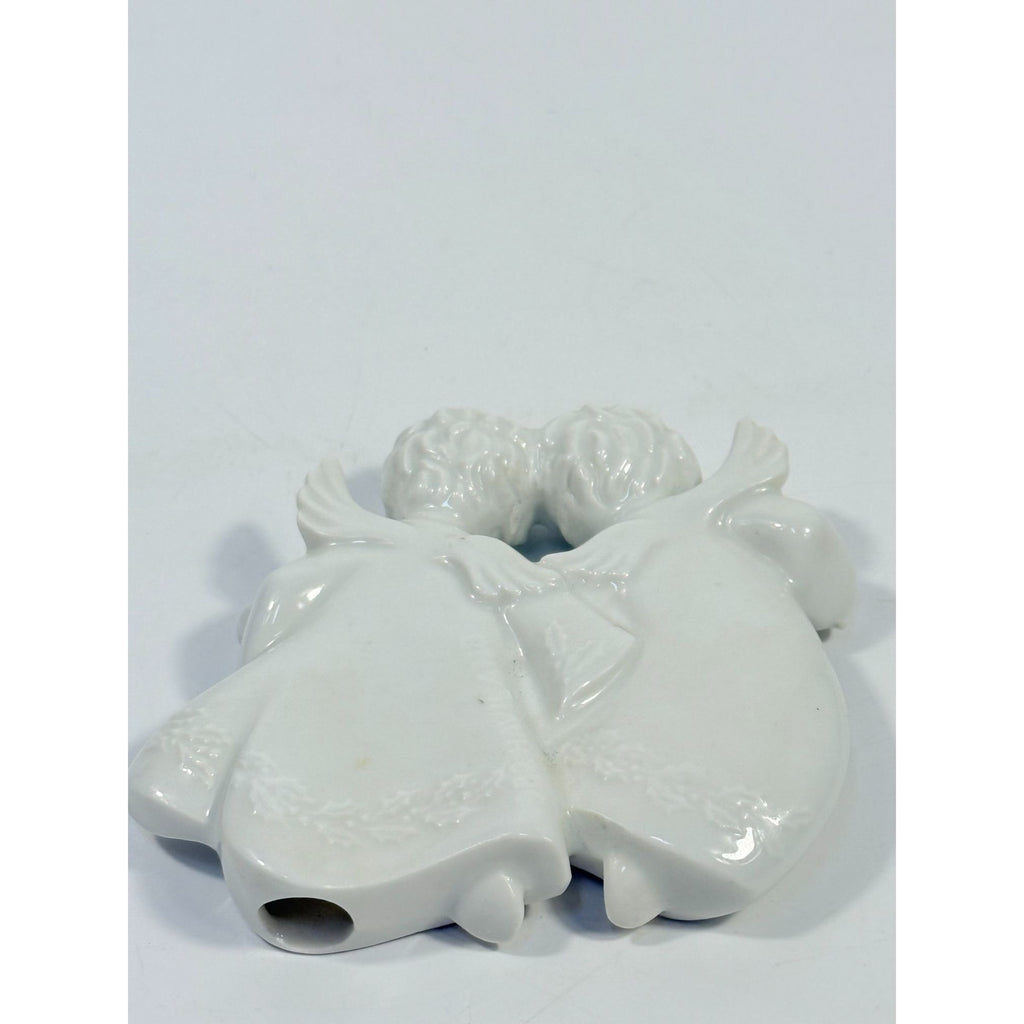Christmas Tree Ornament Caroling Angels Haviland Limoges Signed France 1982 Artisit SIgned Vintage Poreceain Holiday Seasonal White Choir