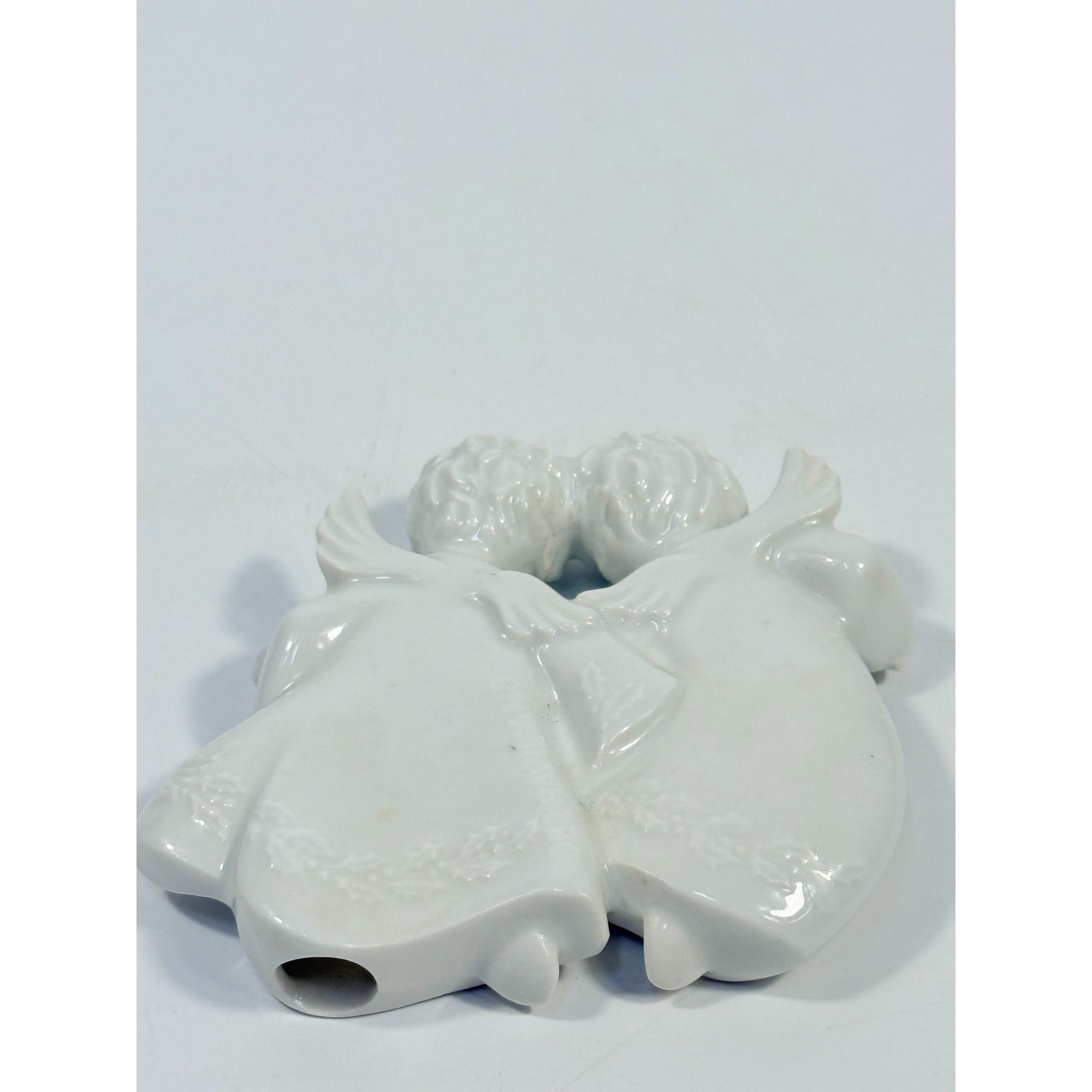 Christmas Tree Ornament Caroling Angels Haviland Limoges Signed France 1982 Artisit SIgned Vintage Poreceain Holiday Seasonal White Choir