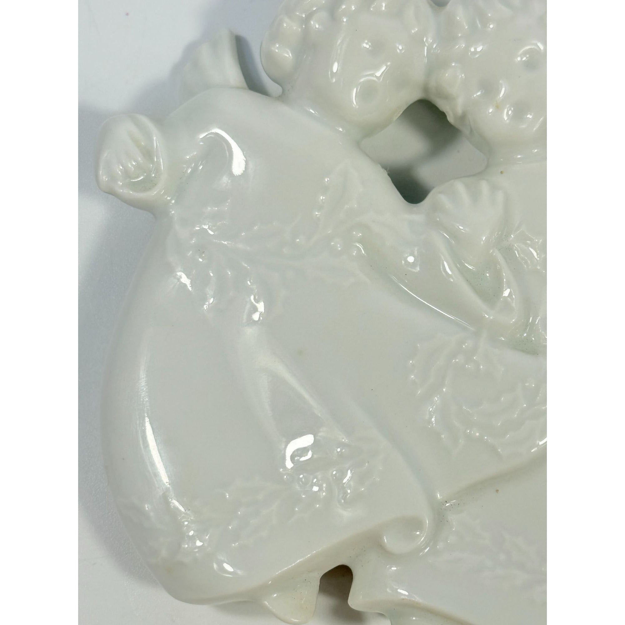 Christmas Tree Ornament Caroling Angels Haviland Limoges Signed France 1982 Artisit SIgned Vintage Poreceain Holiday Seasonal White Choir