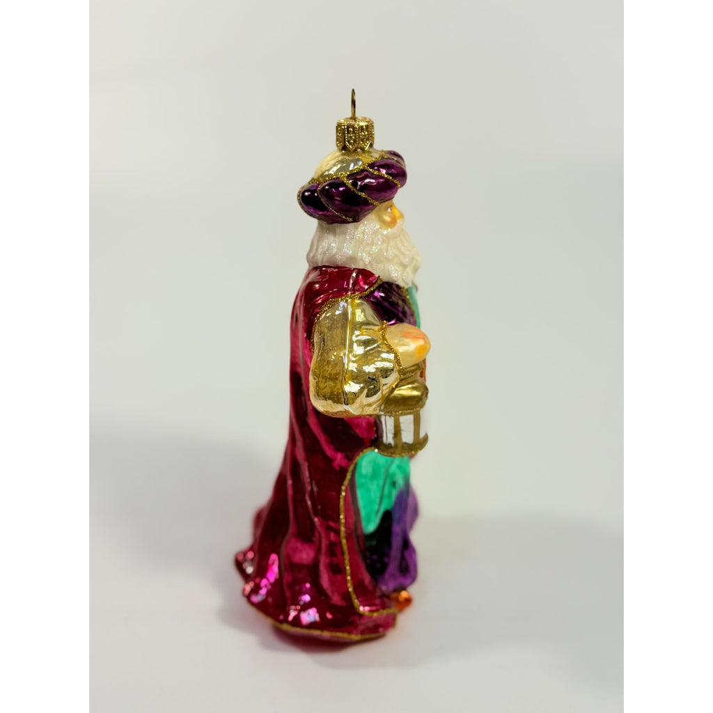 Hand. Blown Santal Christmas Ornament Christopher Radko Style Vintage Hand Painted Royal Old World Holiday Seasonal