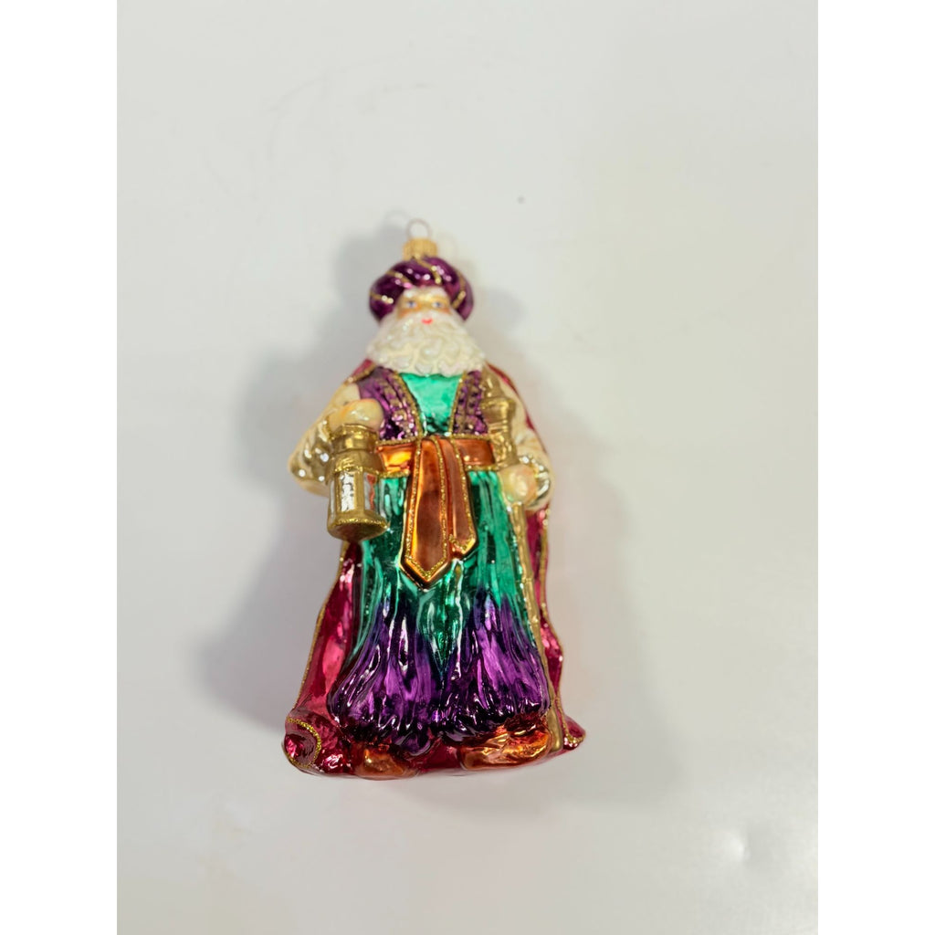 Hand. Blown Santal Christmas Ornament Christopher Radko Style Vintage Hand Painted Royal Old World Holiday Seasonal