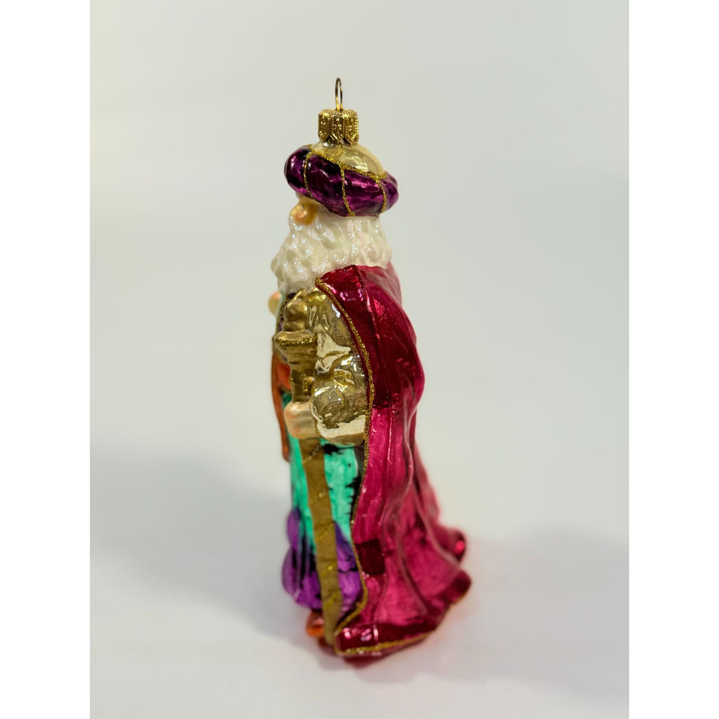 Hand. Blown Santal Christmas Ornament Christopher Radko Style Vintage Hand Painted Royal Old World Holiday Seasonal