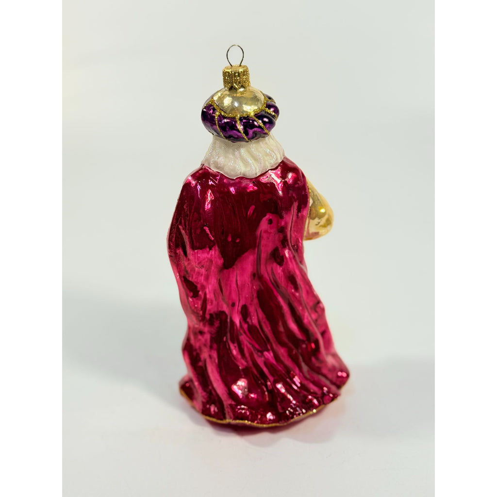 Hand. Blown Santal Christmas Ornament Christopher Radko Style Vintage Hand Painted Royal Old World Holiday Seasonal