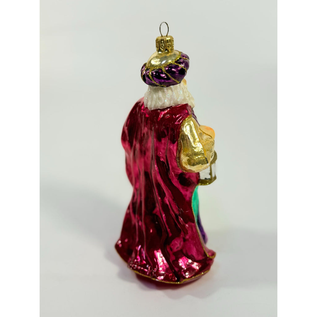 Hand. Blown Santal Christmas Ornament Christopher Radko Style Vintage Hand Painted Royal Old World Holiday Seasonal
