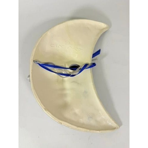 Blue Crescent Moon Face Mask Ceramic Clay Wall Art Celestial Decor Collectible Home Decor Decorative Accents