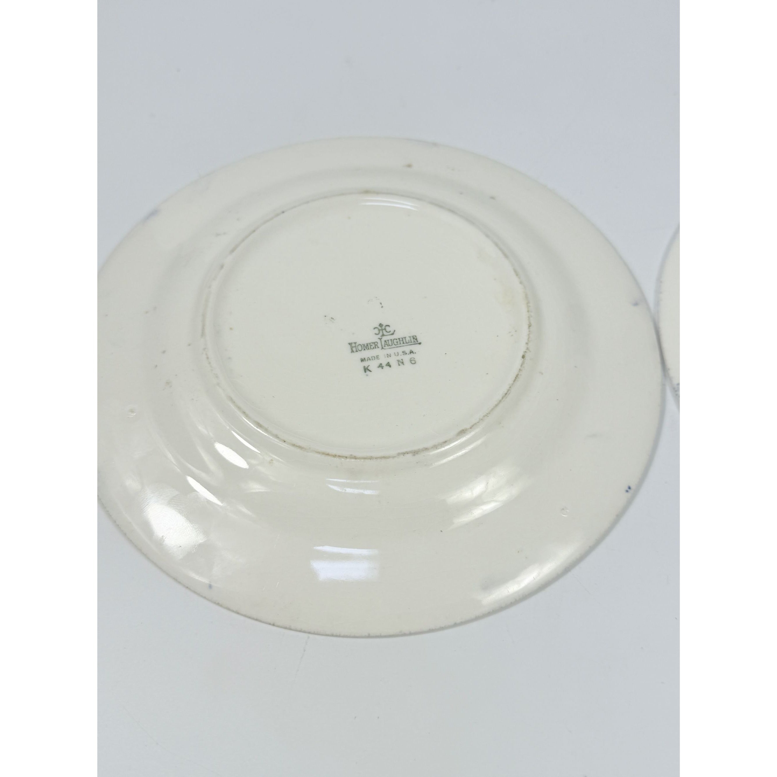 Dessert Pie Salad Side Plates Set 2 Vintage Blue Willow Ware Homer Laughlin 71/4" Pair Chinosiere Replacement China Oriental Traditional