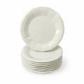Ironstone Bread and Butter Plates Homer Laughlin White Dover Set 8 Stoneware Traditional Replacement China Vintage Coffee Tea