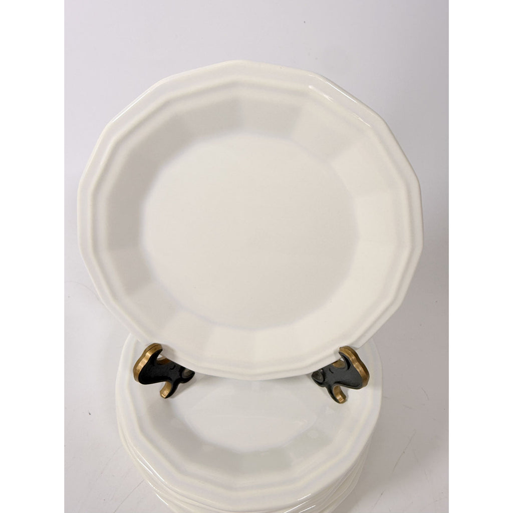 Ironstone Bread and Butter Plates Homer Laughlin White Dover Set 8 Stoneware Traditional Replacement China Vintage Coffee Tea