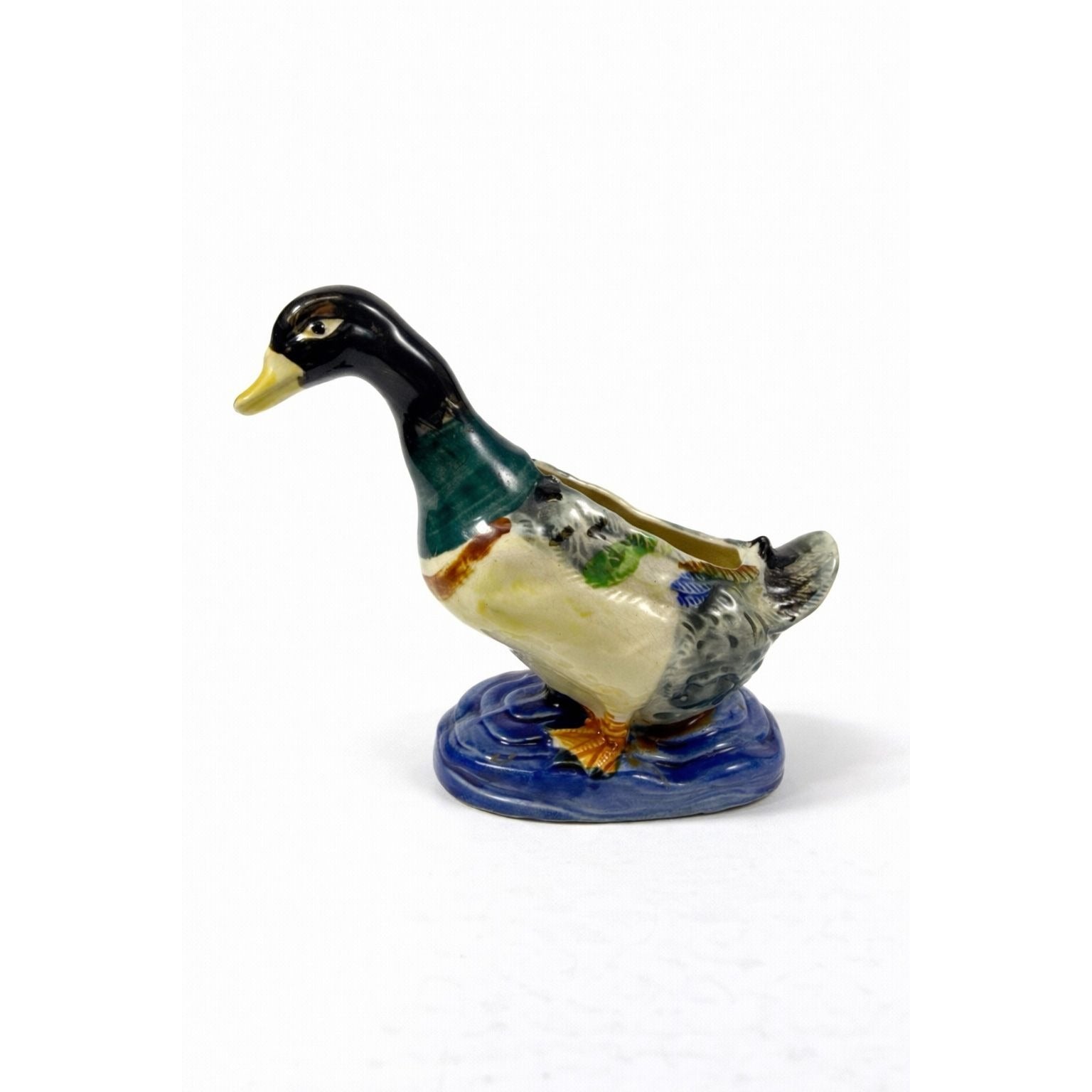 Duck Planter Pot Porcelain Ceramic Vintage Retro Mid Century White breast Mallard Occupied Japan Stamped Home Decor Grandpa Cabin Rustic