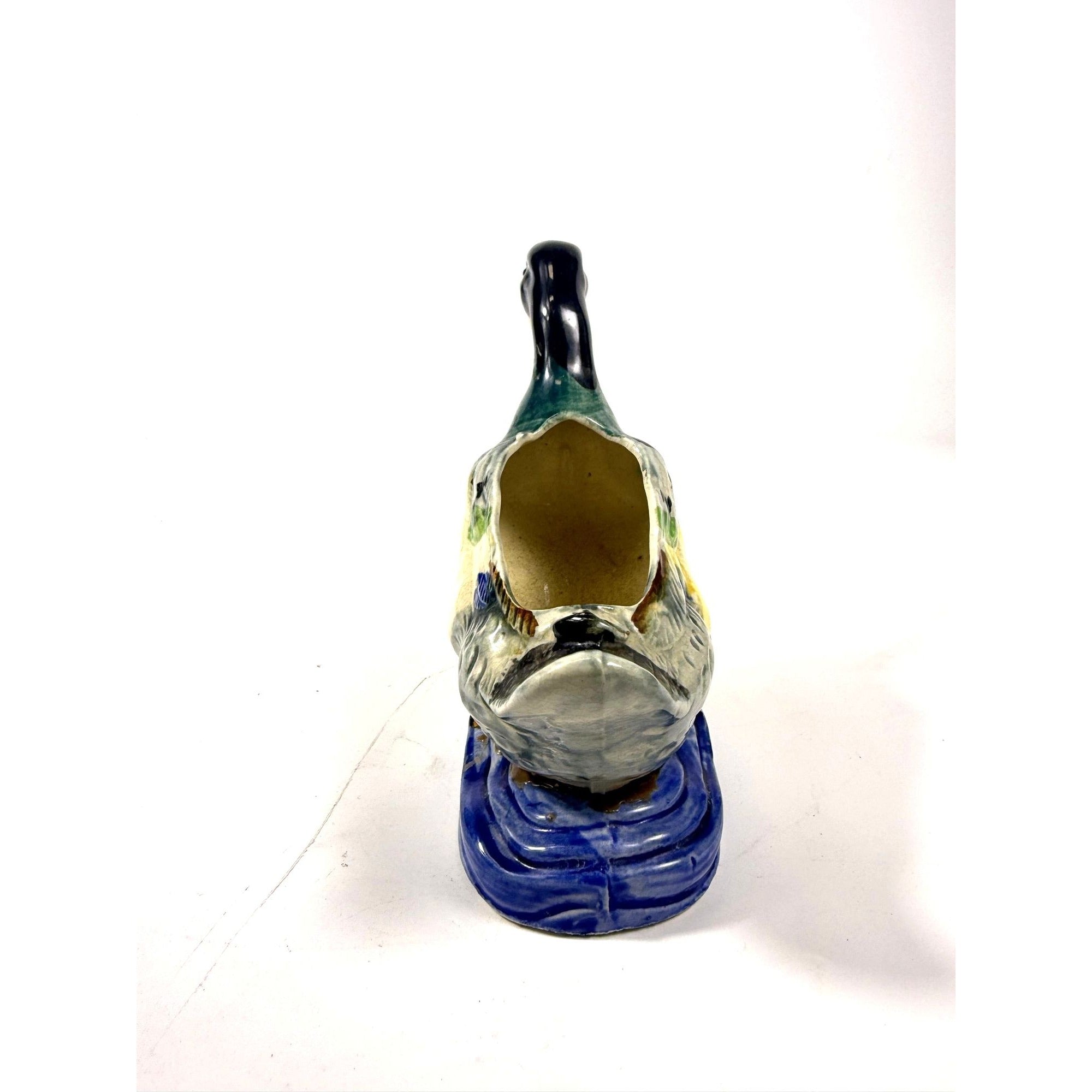 Duck Planter Pot Porcelain Ceramic Vintage Retro Mid Century White breast Mallard Occupied Japan Stamped Home Decor Grandpa Cabin Rustic