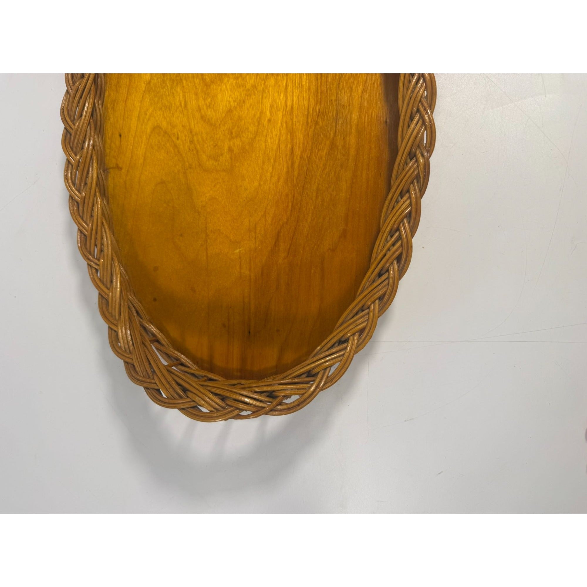 Oval Serving Tray Natural Wicker Rattan Wood Oval Serving Tray Handwoven Handmade Vintage Serving ware Home Decor Decorative Accents