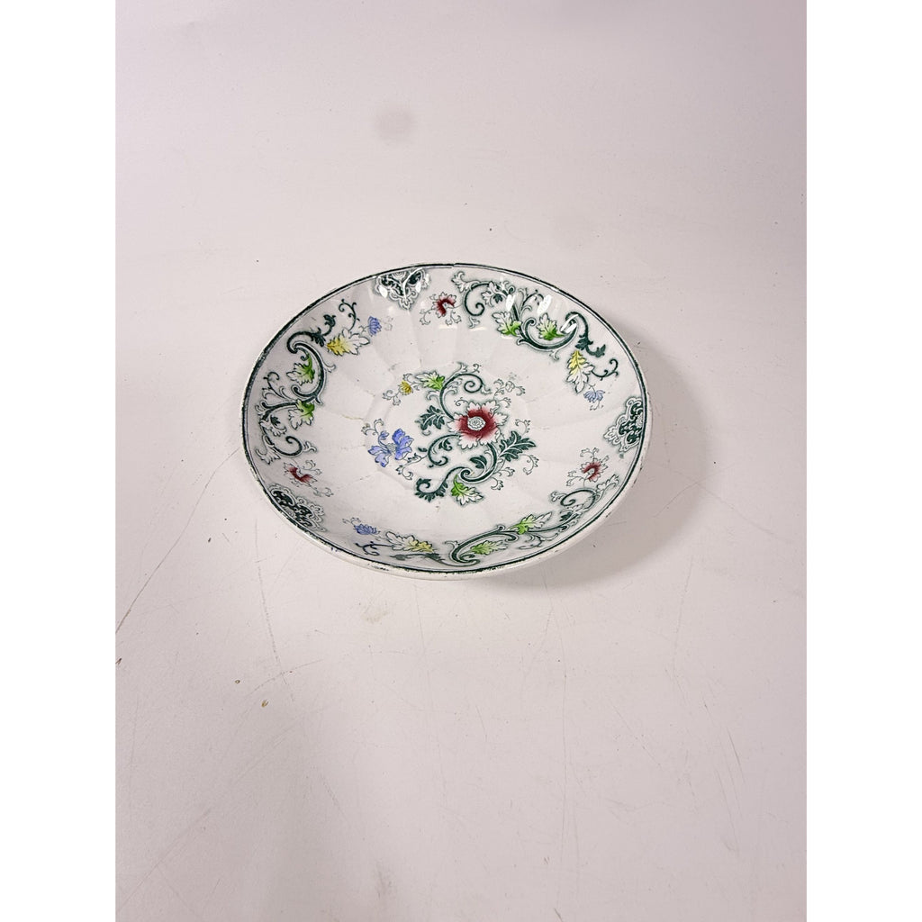 Transferware Tea Bowl and Cup Antique Blue Green Francis Morley Aurora  Staffordshire Handleless Replacement China Ironstone