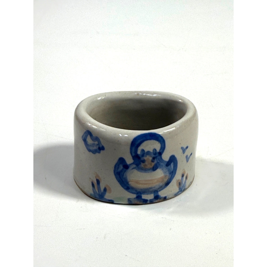 MA Hadley Pottery Stoneware Napkin Ring Duck USA Replacement China Tableware Kitchenware Servingware Kitchen Dining Collectible