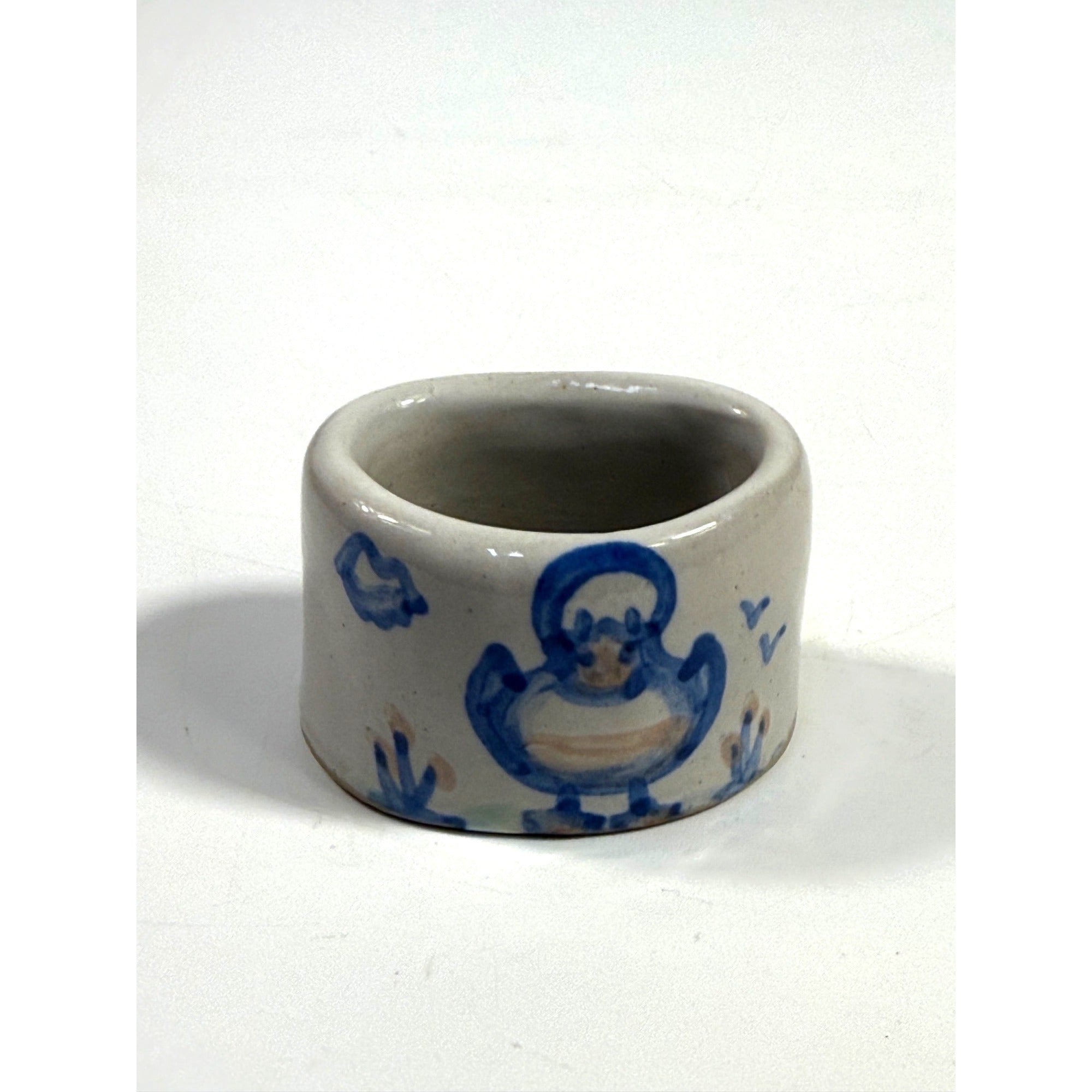 MA Hadley Pottery Stoneware Napkin Ring Duck USA Replacement China Tableware Kitchenware Servingware Kitchen Dining Collectible