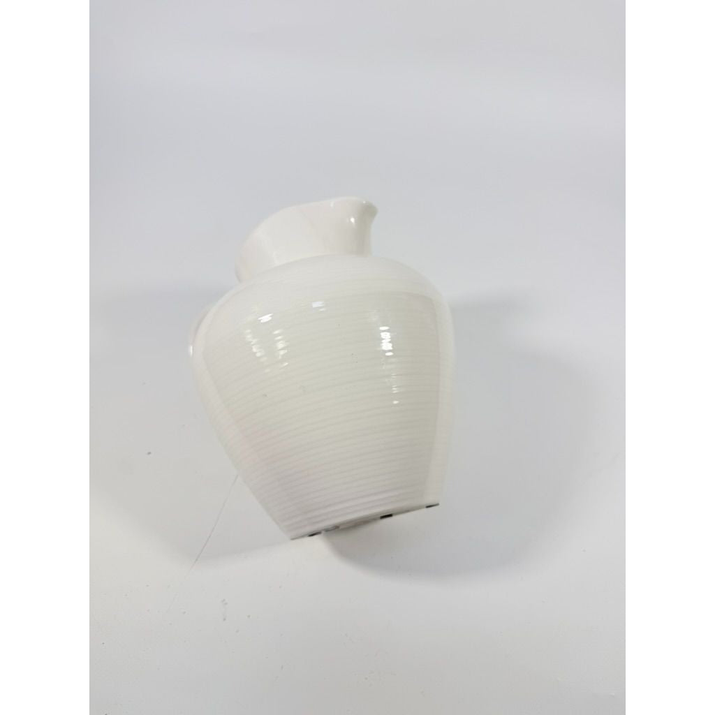 Ironstone Ceramic Pitcher White Ribbed Beehive Fapor Portugal Textured Stoneware Kitchen Dining Servingware Vintage Traditional Vase Accents