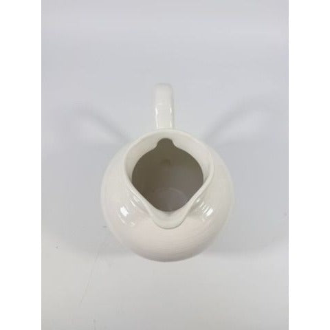 Ironstone Ceramic Pitcher White Ribbed Beehive Fapor Portugal Textured Stoneware Kitchen Dining Servingware Vintage Traditional Vase Accents