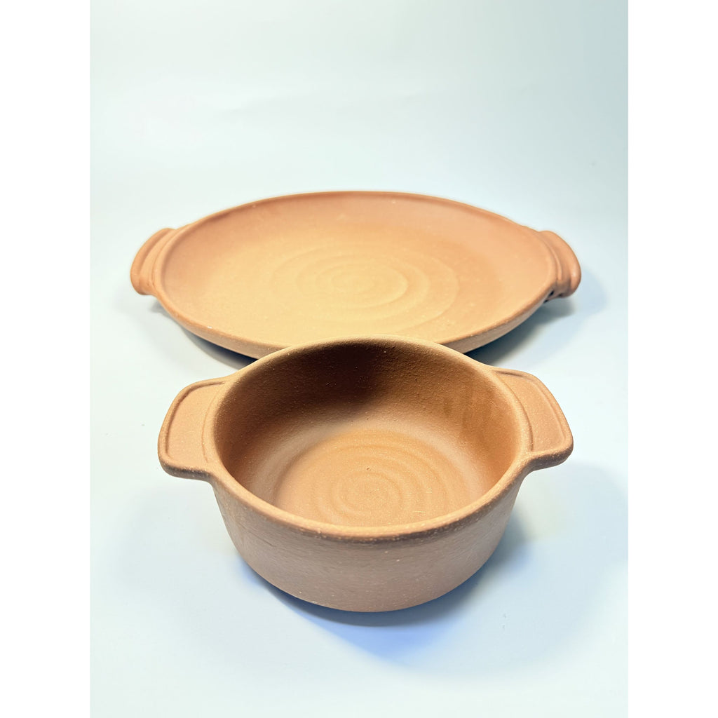 Terra Cotta Nacho Platter Pottery Baker Set Vintage Bob Curry Potter Clay Cooking Kitchenware Baking Dish Salsa Ovenware Serving Dish