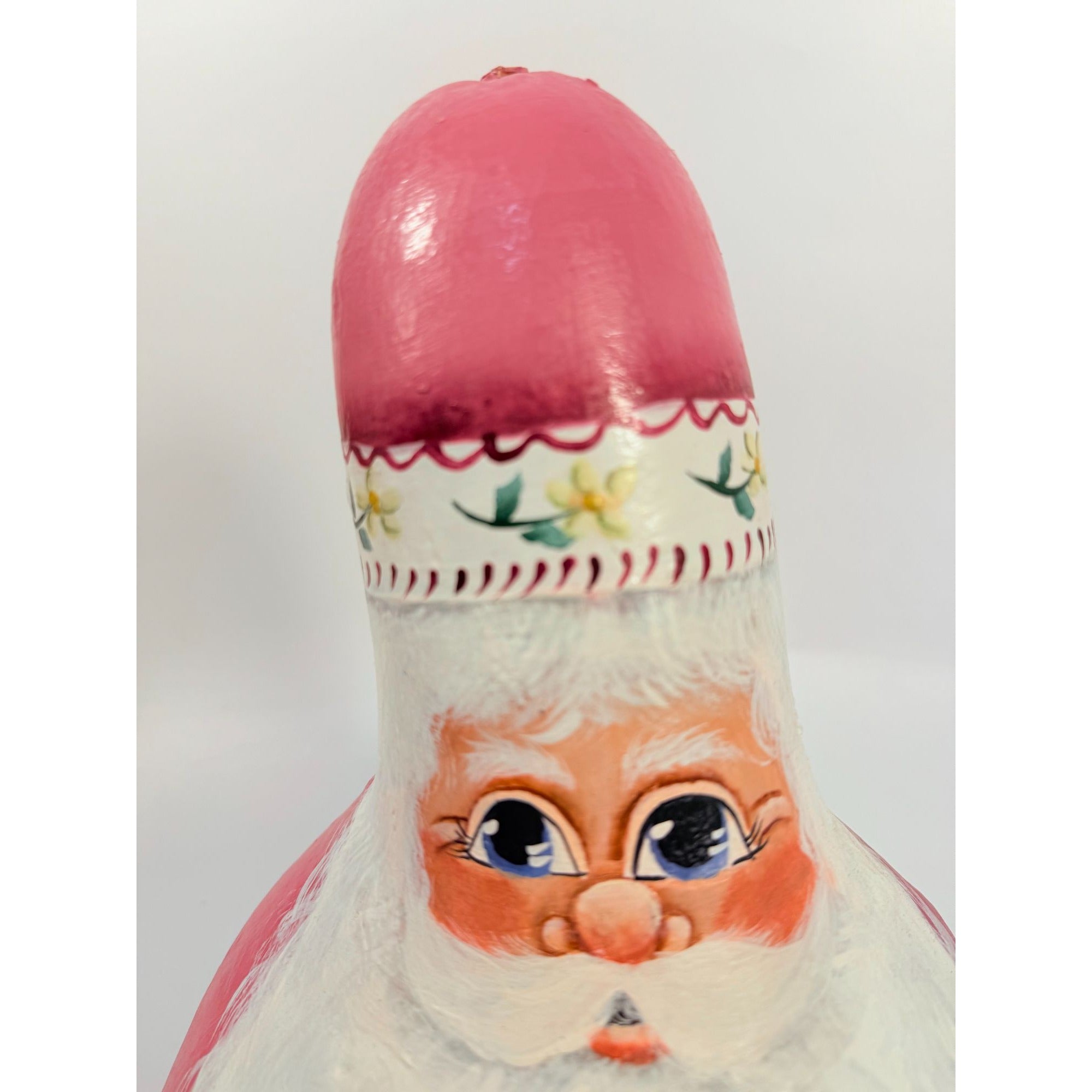 Handpainted Santa Gourd | Vintage Christmas Home Decor Decorative Accents | Farmhouse Cottage Core Granny Core Primtive Country Unique