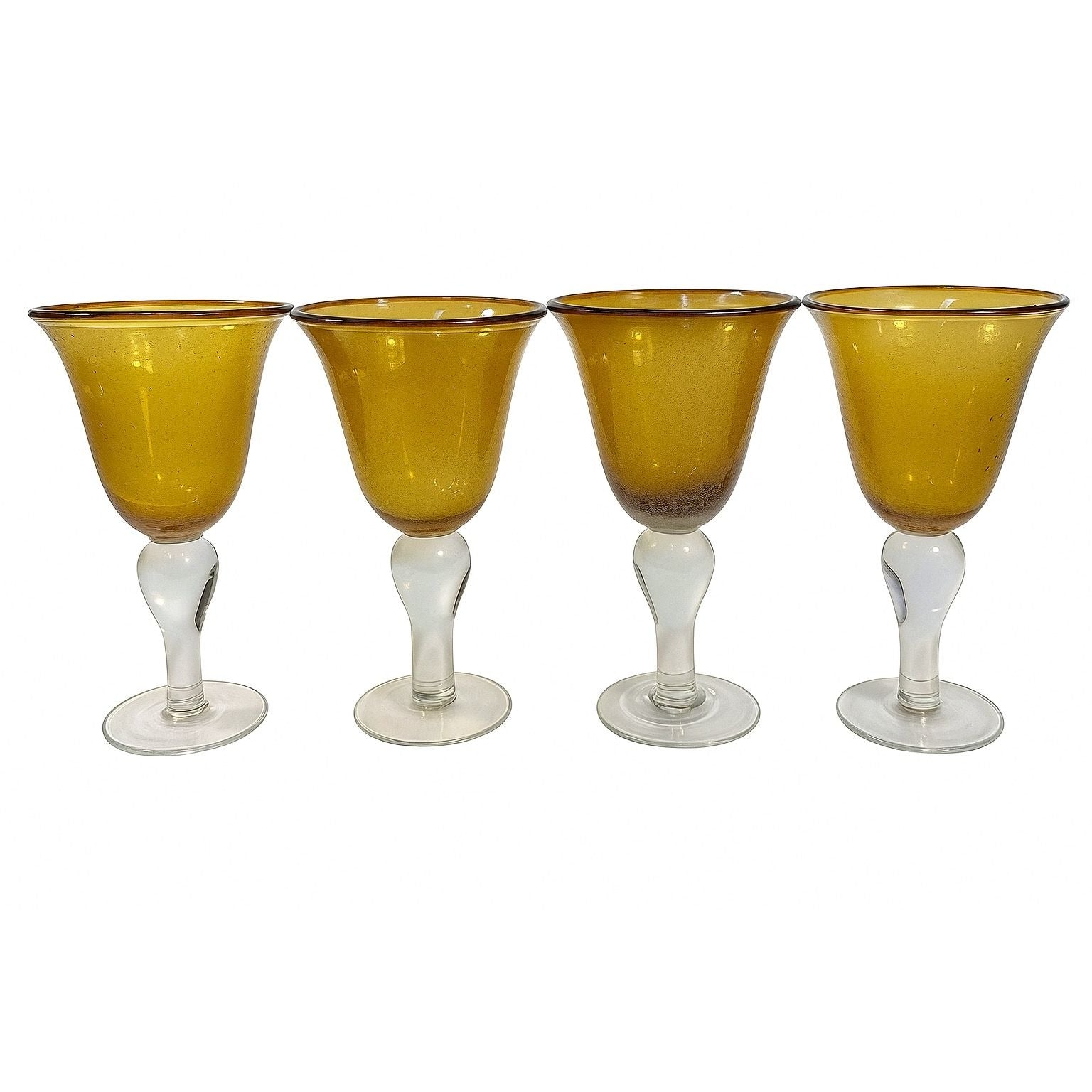 Footed Iced Tea Glass Amber Bubble Glass Artland Amber Set 4 18 oz | 18oz  Wine Goblet  Iris Seeded DesignTableware Drinkware Barware