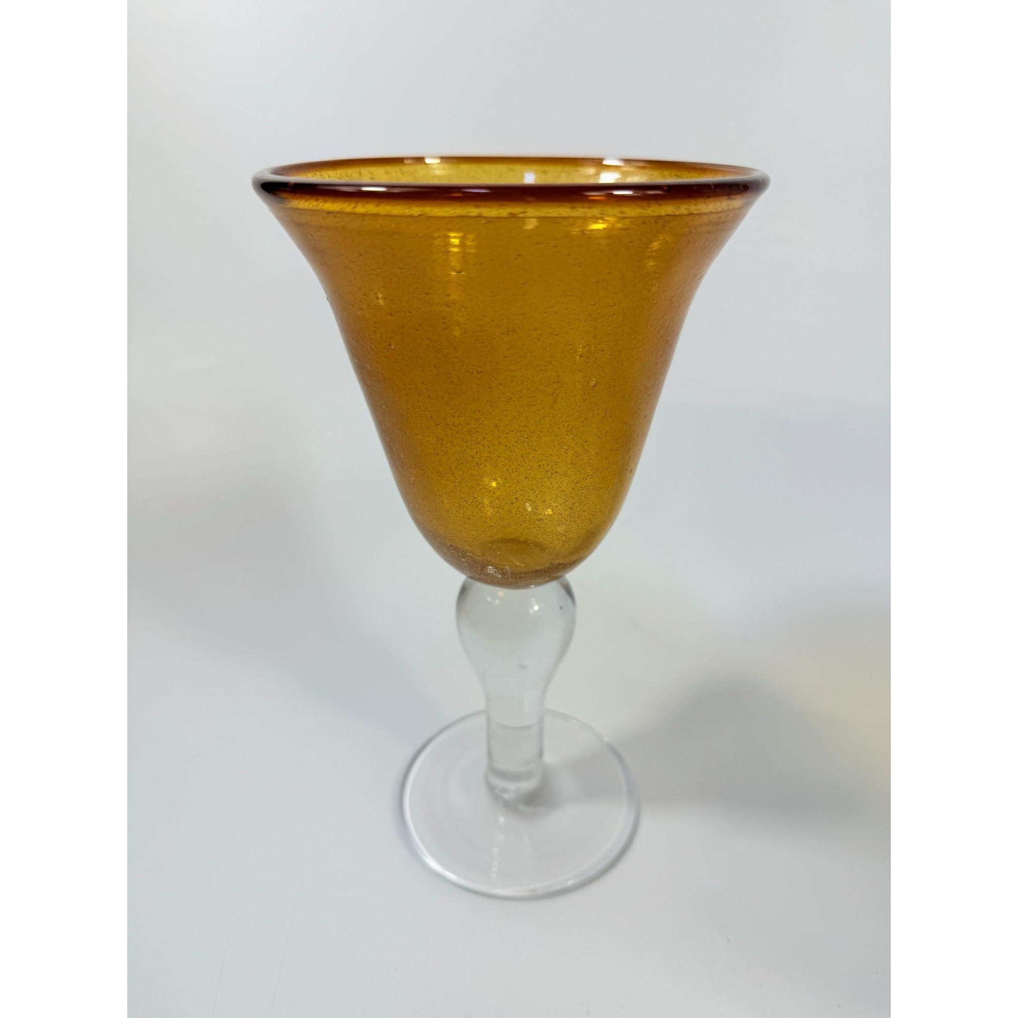 Footed Iced Tea Glass Amber Bubble Glass Artland Amber Set 4 18 oz | 18oz  Wine Goblet  Iris Seeded DesignTableware Drinkware Barware