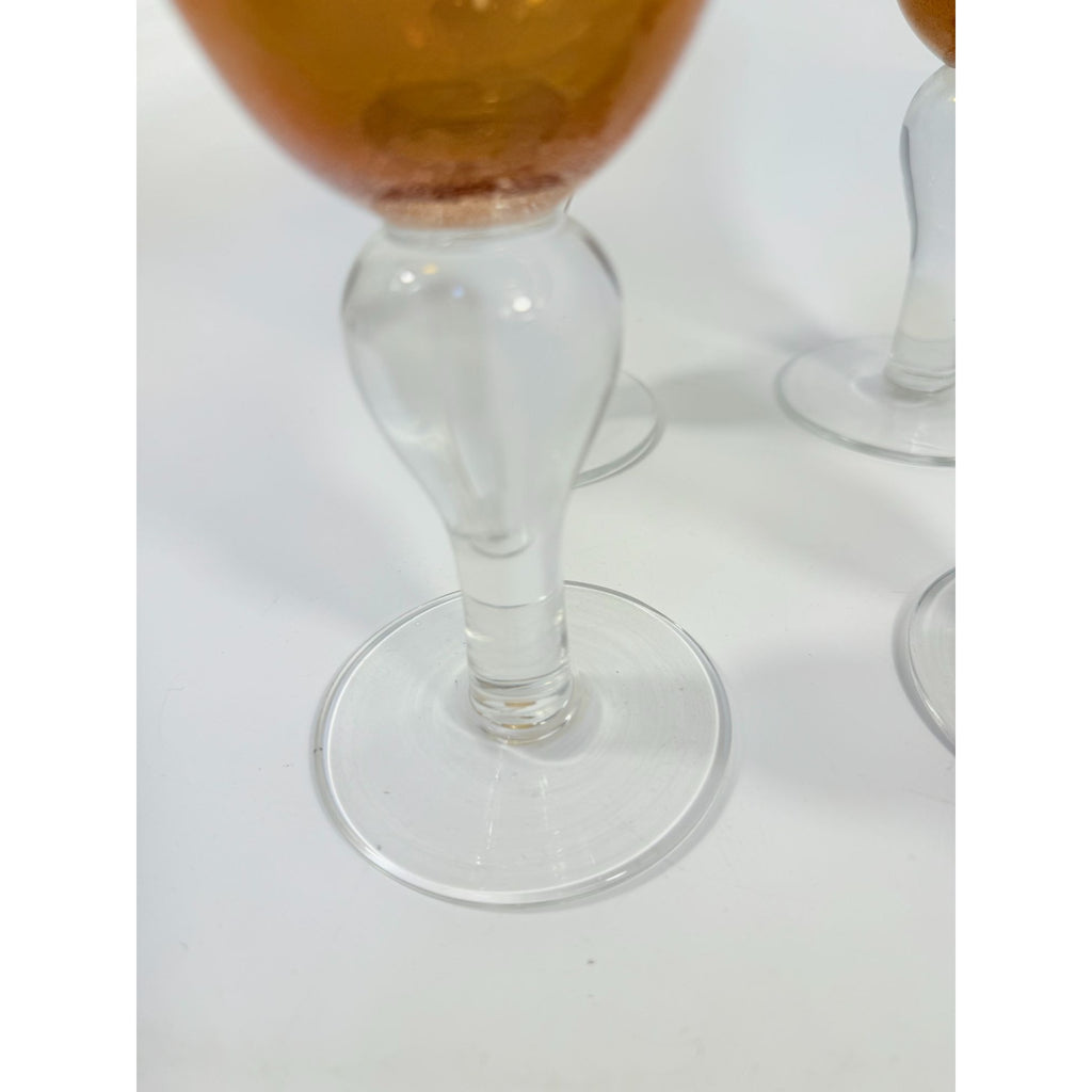 Footed Iced Tea Glass Amber Bubble Glass Artland Amber Set 4 18 oz | 18oz  Wine Goblet  Iris Seeded DesignTableware Drinkware Barware