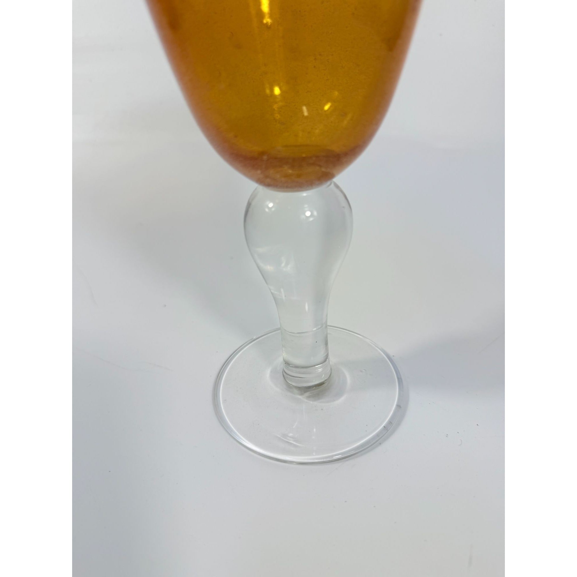 Footed Iced Tea Glass Amber Bubble Glass Artland Amber Set 4 18 oz | 18oz  Wine Goblet  Iris Seeded DesignTableware Drinkware Barware