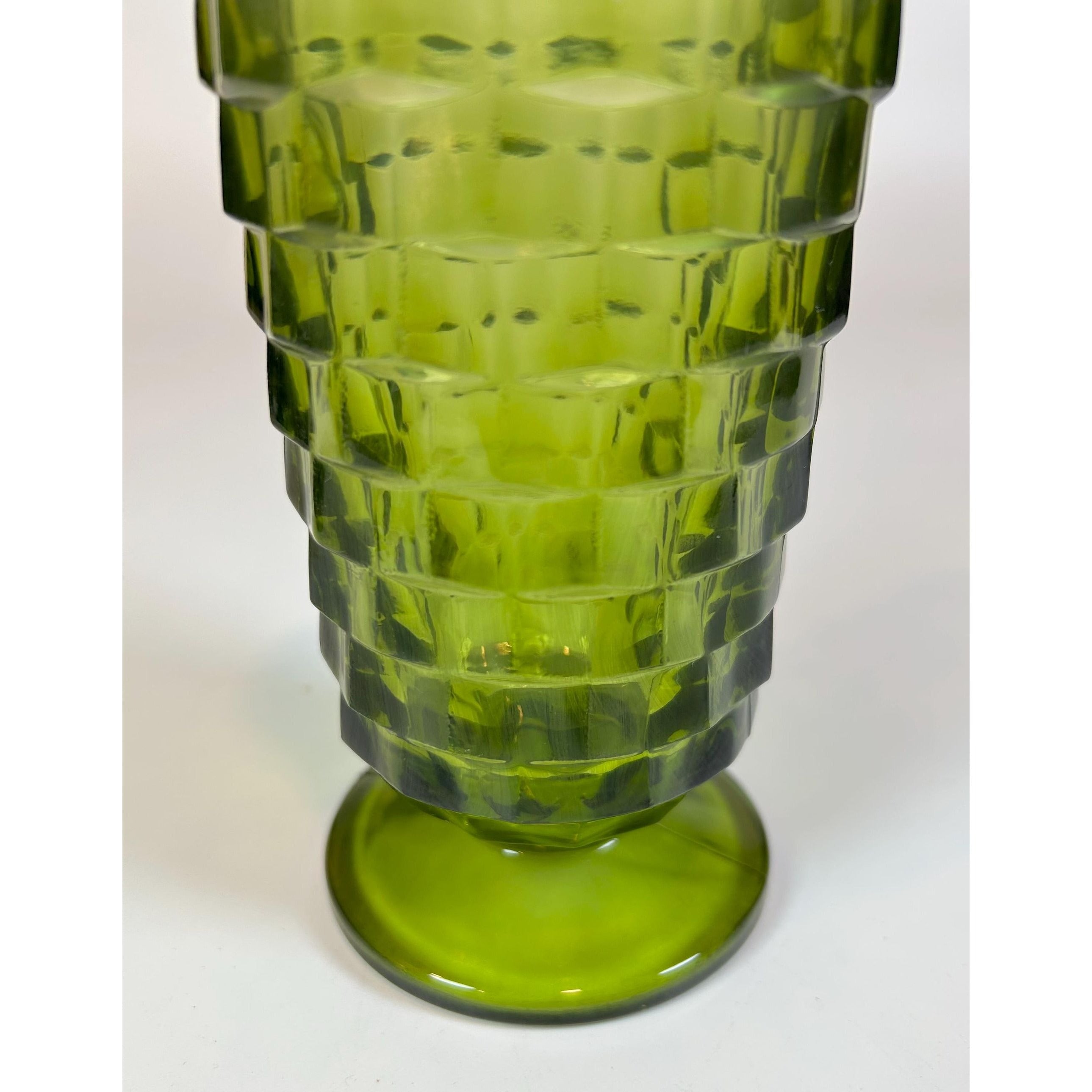 Drinking Glasses Water Ice Tea | Indiana Glassware Colony Whitehall Cubist  Avocado Green| Vintage Kitchen Mid Century Retro Barware Footed