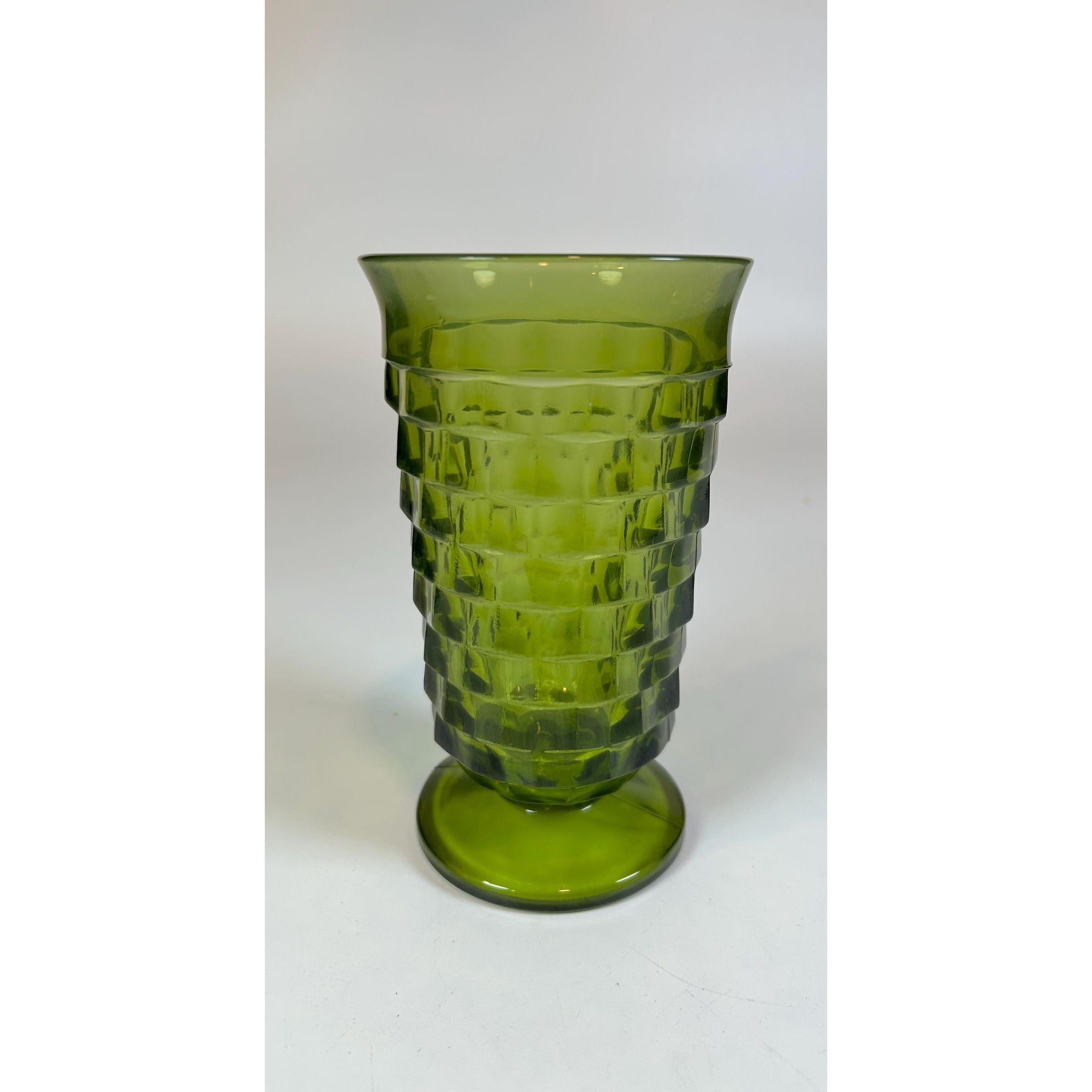 Drinking Glasses Water Ice Tea | Indiana Glassware Colony Whitehall Cubist  Avocado Green| Vintage Kitchen Mid Century Retro Barware Footed