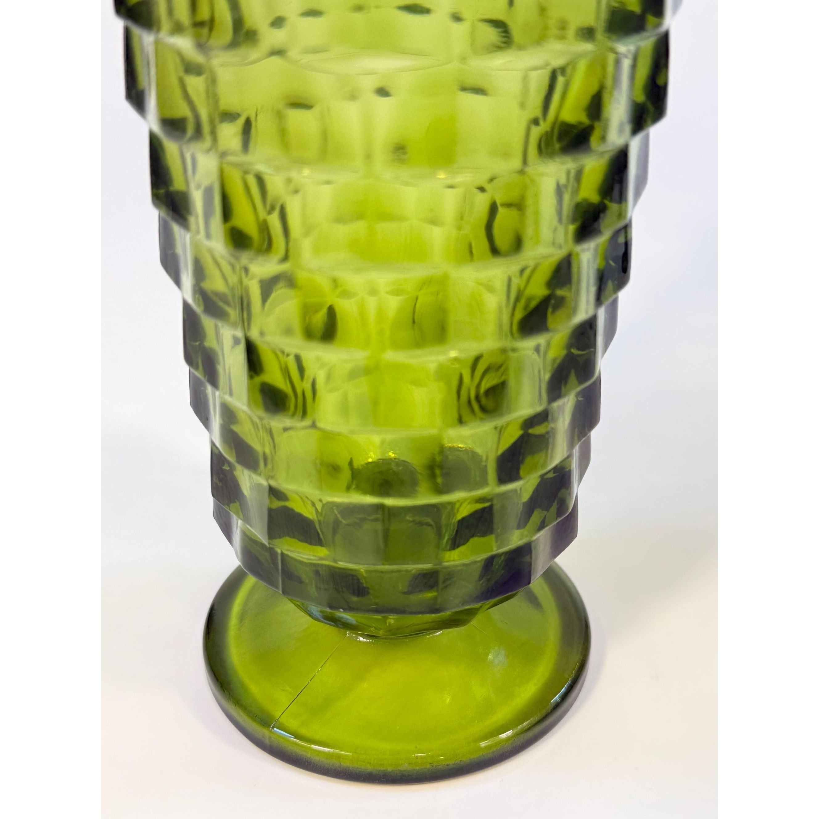 Drinking Glasses Water Ice Tea | Indiana Glassware Colony Whitehall Cubist  Avocado Green| Vintage Kitchen Mid Century Retro Barware Footed