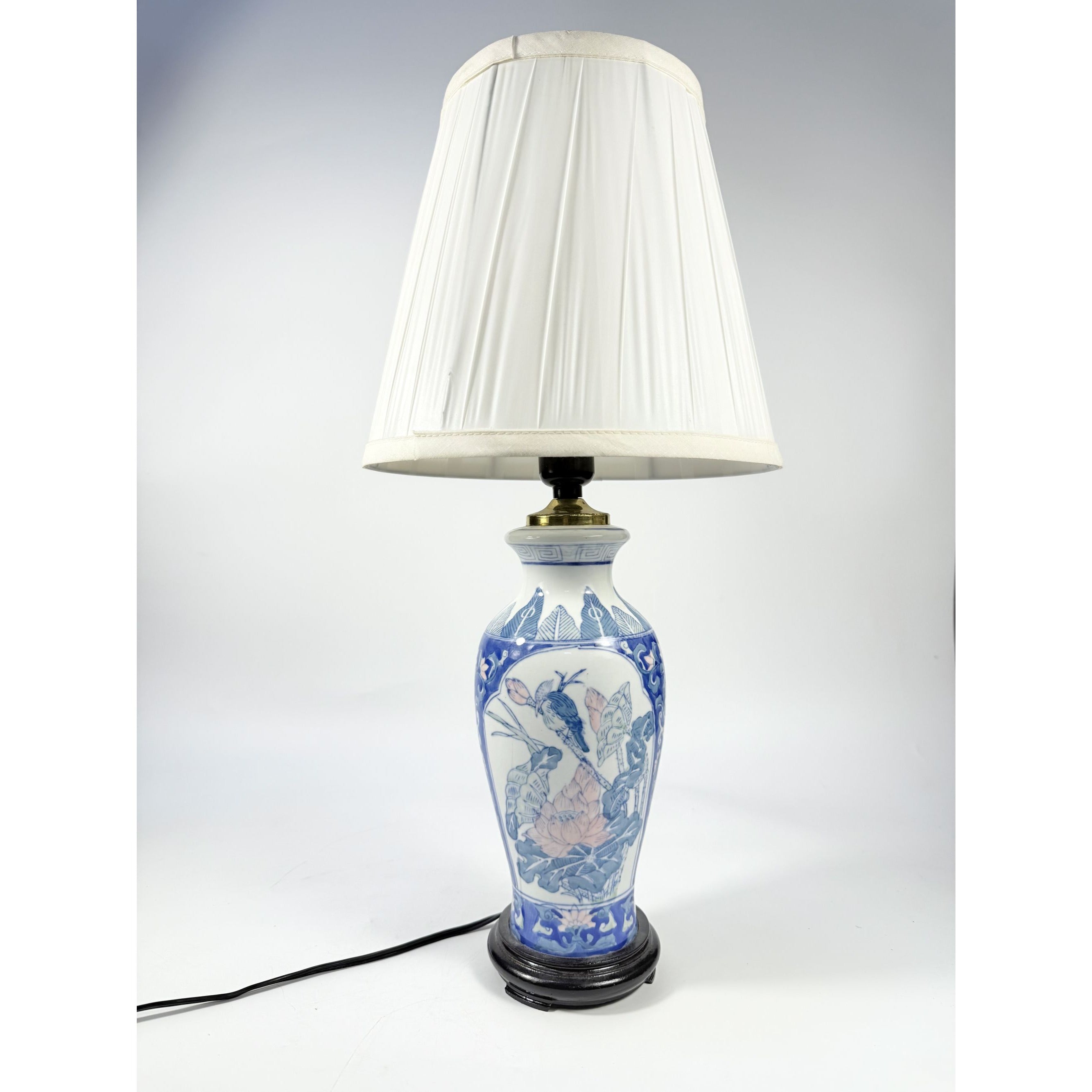 Table Desk Accent Lamp Chinosiere Bird and Botanical Vintage Lighting Hand Painted Oriental Home Decor Grand Millennial Traditional