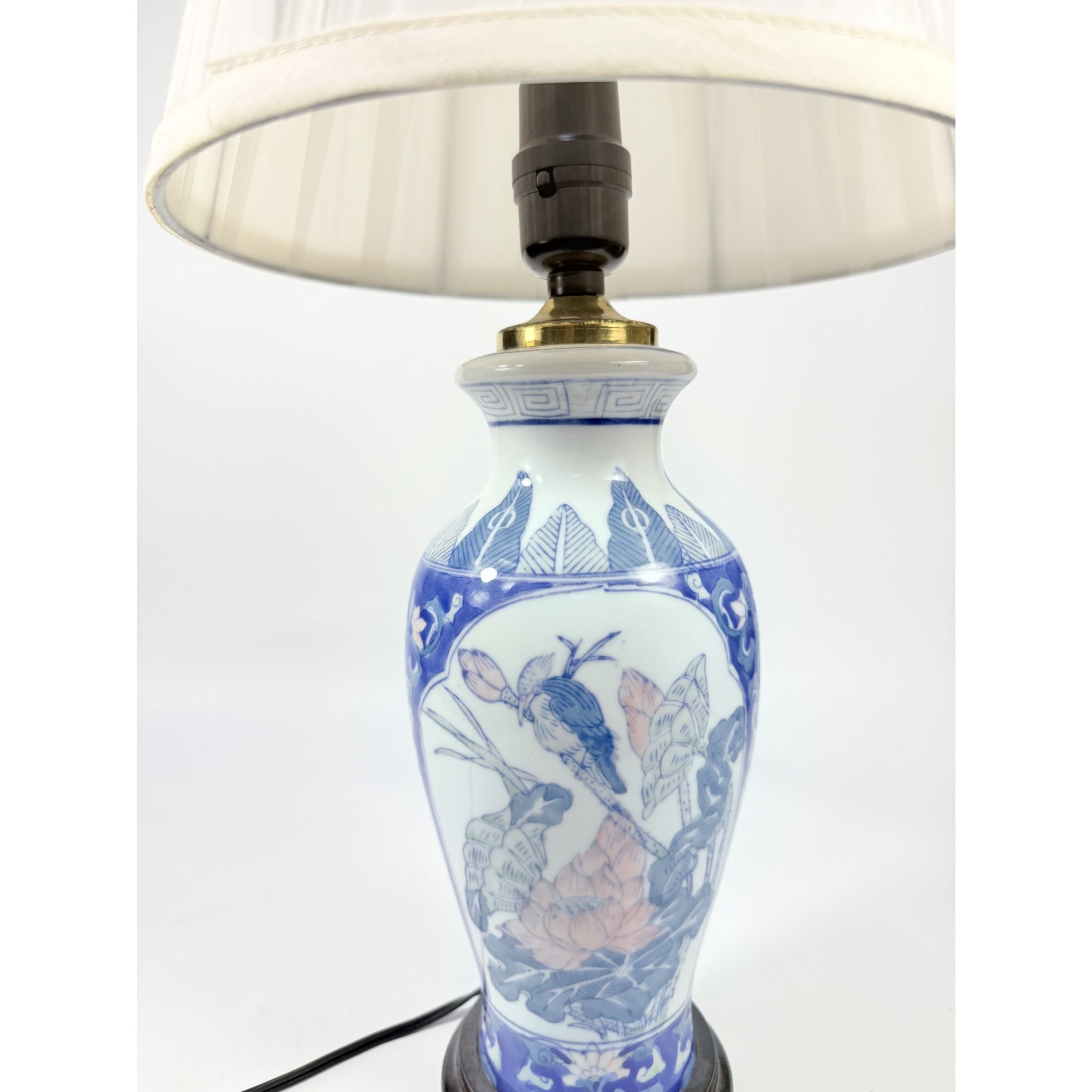 Table Desk Accent Lamp Chinosiere Bird and Botanical Vintage Lighting Hand Painted Oriental Home Decor Grand Millennial Traditional