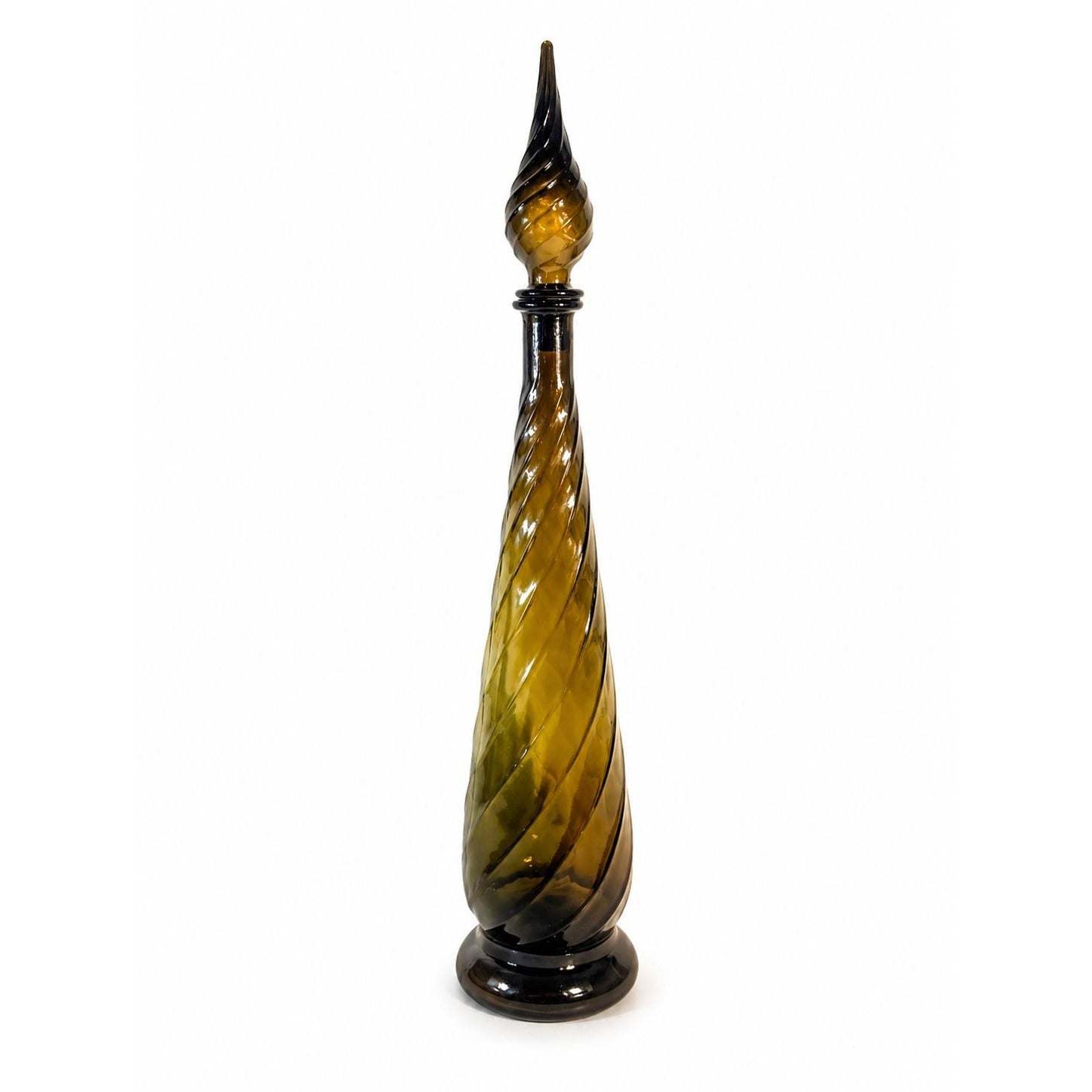 Decanter Liquor Bottle Decanter Empoli Vintage Swirl Guildcraft Grey Smoky Mid Century Home Decor Decorative Accents Collectible Barware