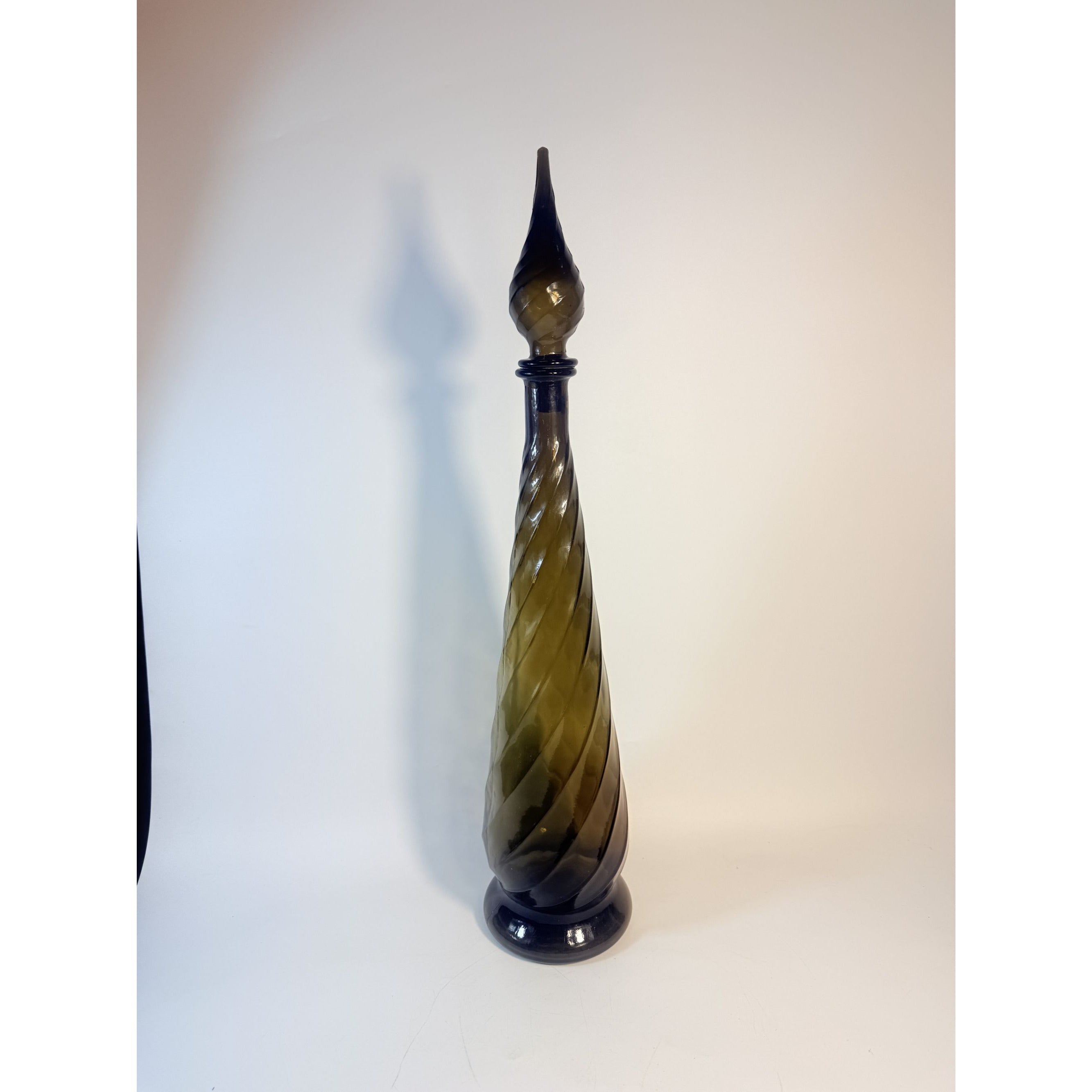 Decanter Liquor Bottle Decanter Empoli Vintage Swirl Guildcraft Grey Smoky Mid Century Home Decor Decorative Accents Collectible Barware