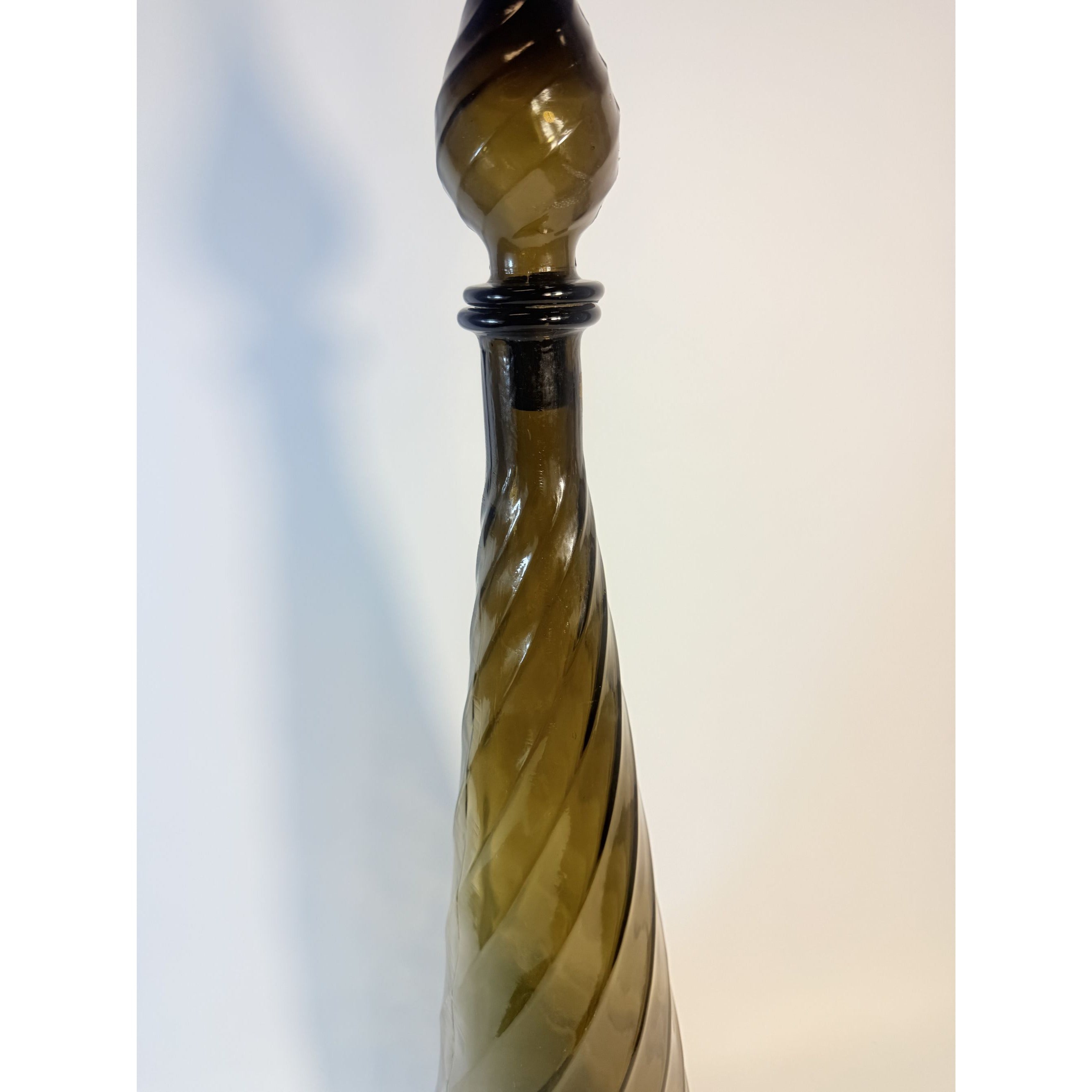Decanter Liquor Bottle Decanter Empoli Vintage Swirl Guildcraft Grey Smoky Mid Century Home Decor Decorative Accents Collectible Barware