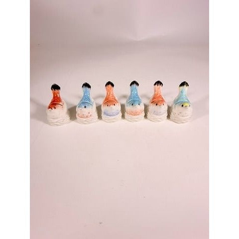 Place Card Holders Figural Birds Pastel Peach Robin Egg Blue Set 6  Fitz and Floyd Paisley Park Tableware Replacement China