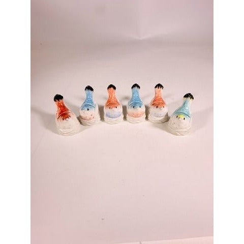 Place Card Holders Figural Birds Pastel Peach Robin Egg Blue Set 6  Fitz and Floyd Paisley Park Tableware Replacement China
